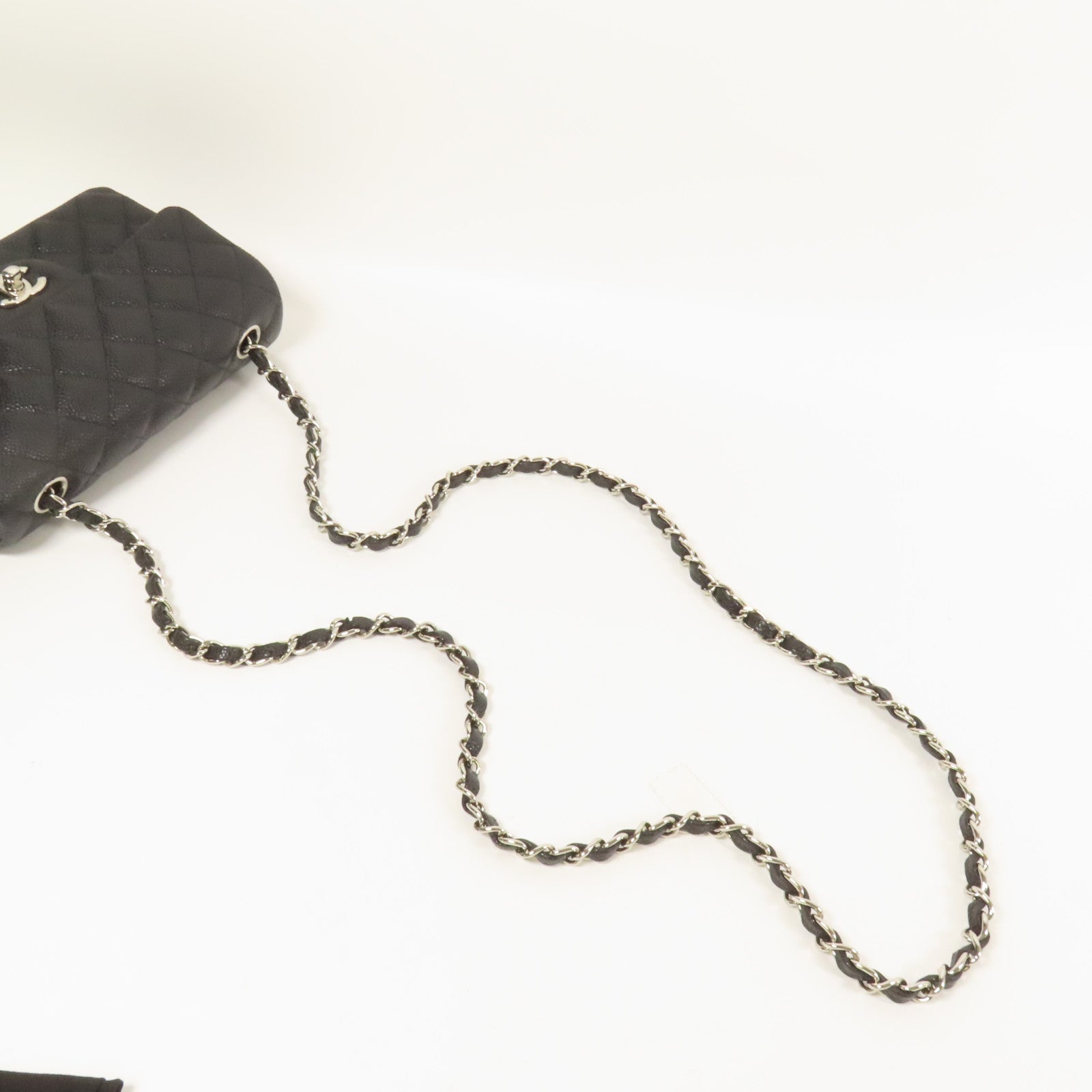 CHANEL 牛皮皮革Mini Classic 20銀扣鏈帶肩背袋