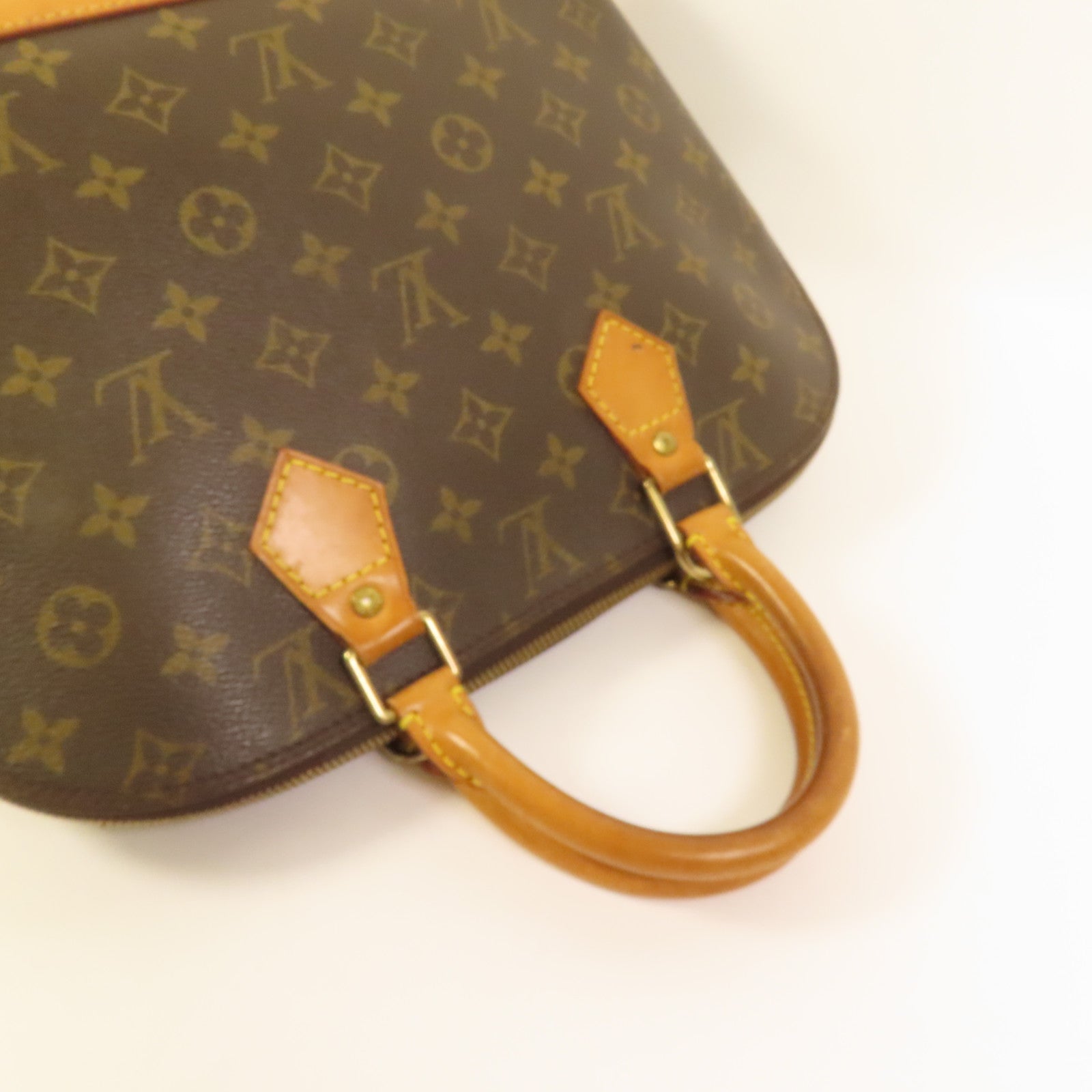 LOUIS VUITTON Monogram Alma金扣手挽袋棕色