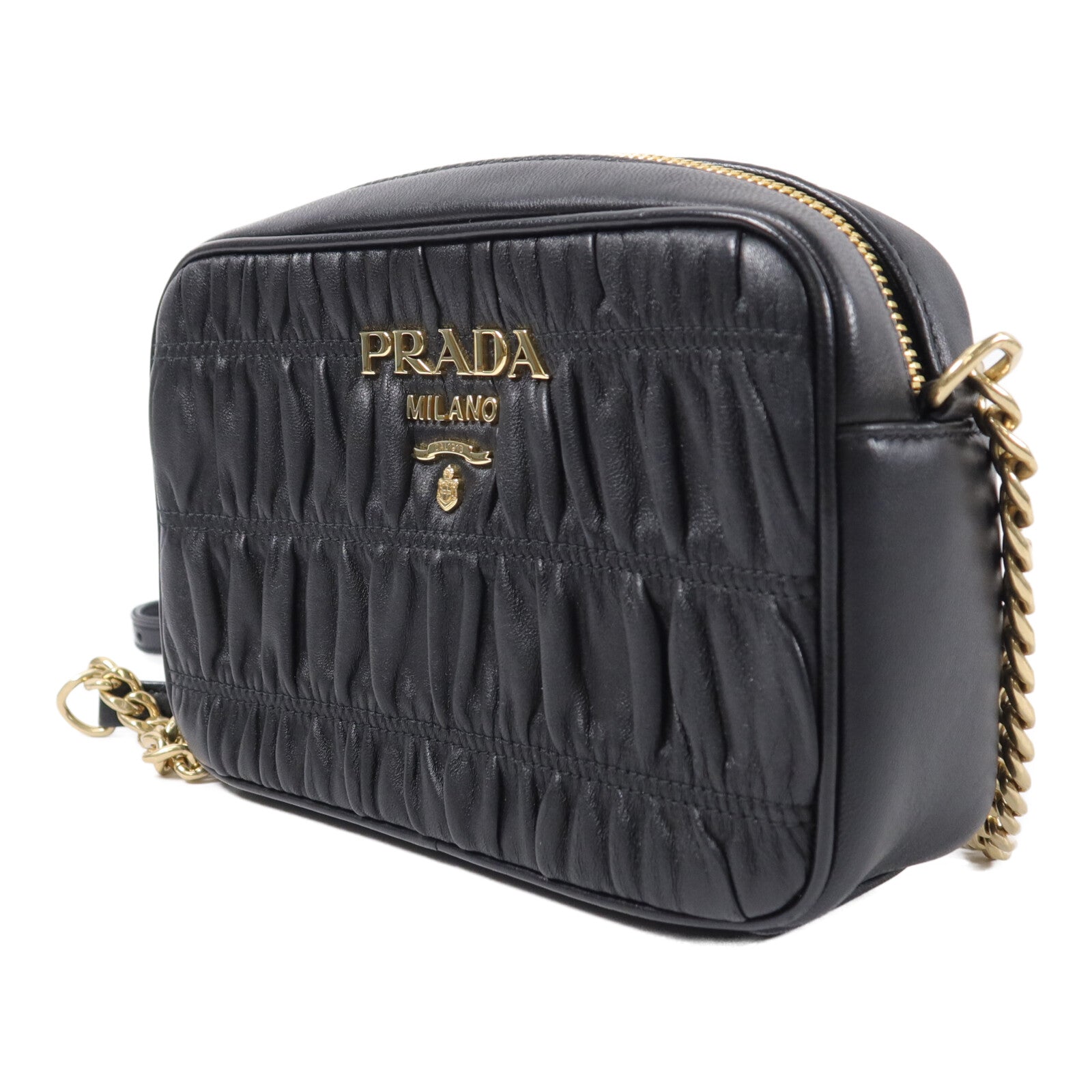 PRADA 牛皮皮革Shoulder Bag鏈帶肩背袋