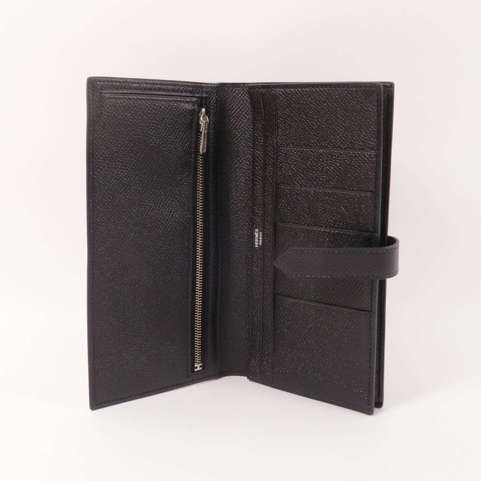 HERMES Epsom皮革Zipper long Wallet長錢包Noir