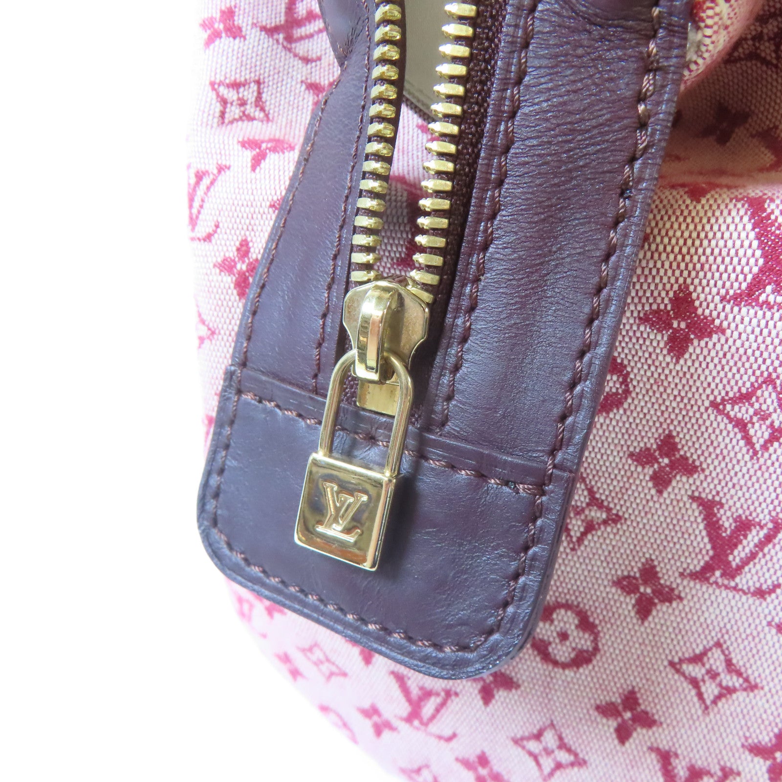 LOUIS VUITTON Monogram Mini Josephine GM金扣手挽袋紅色