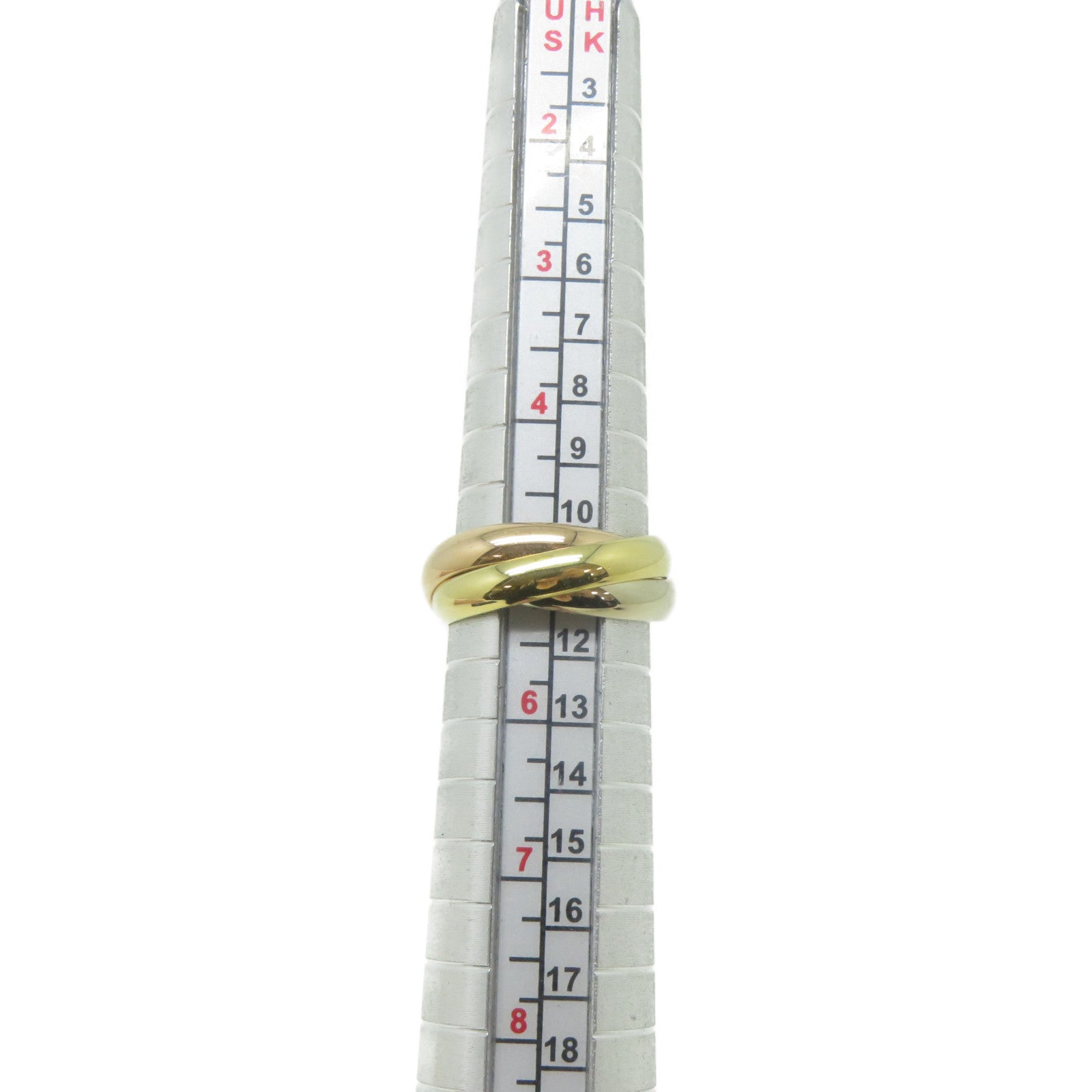 CARTIER 18K黃金/白金/玫瑰金Trinity戒指Cartier#50/US#5.25