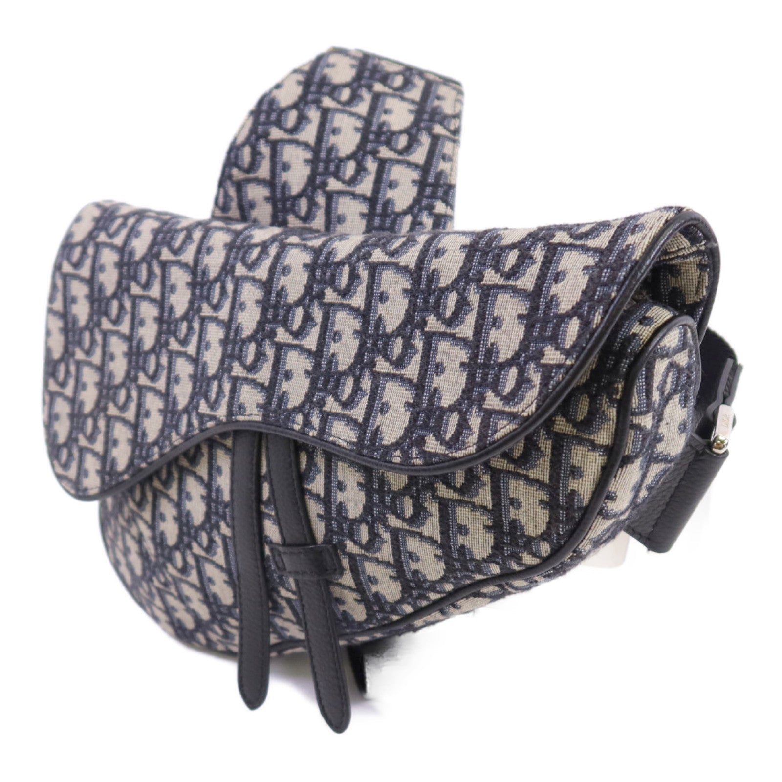 Dior 【激減優惠】Obriqur帆布Saddle Oblique銀扣肩背袋