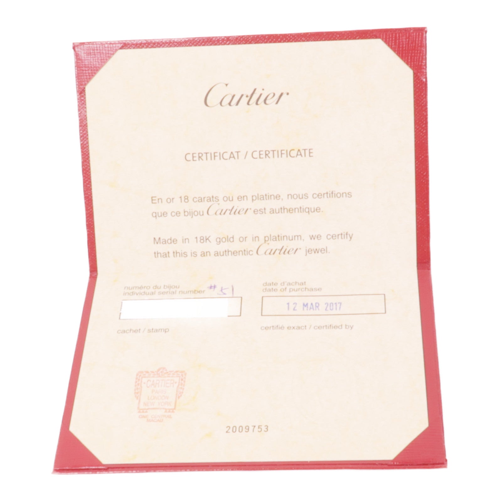 CARTIER 18K玫瑰金Love Ring戒指Cartier#51/US#5.5