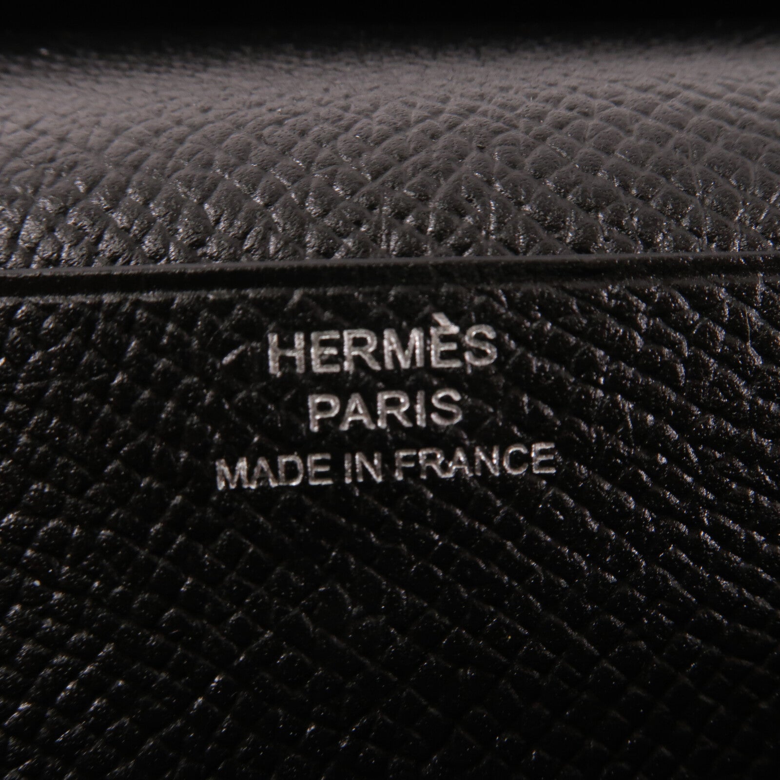 HERMES Epsom皮革Zipper long Wallet長錢包Noir