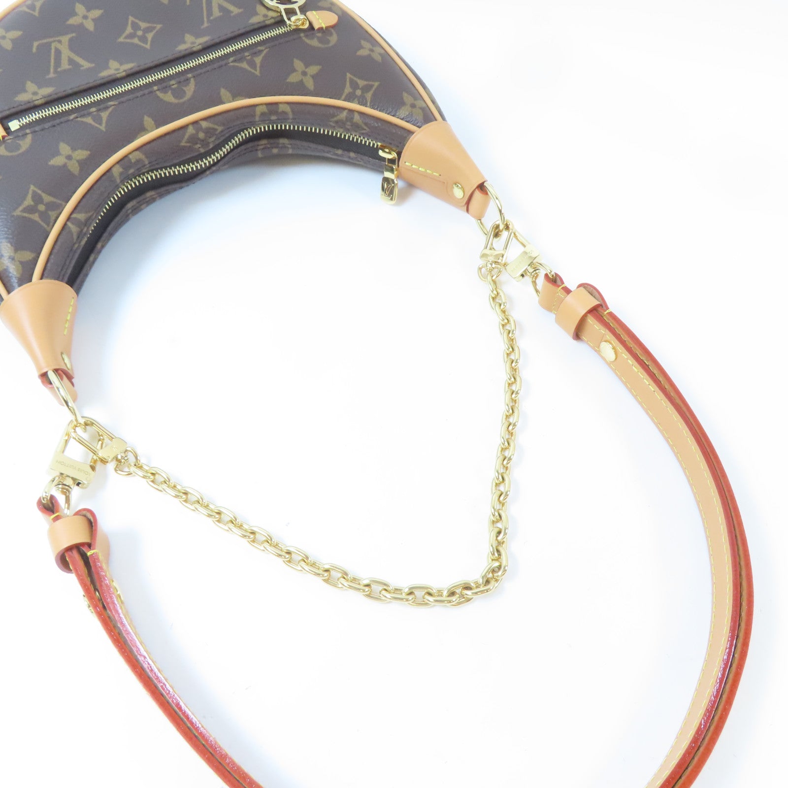 LOUIS VUITTON Monogram Loop Bag金扣肩背袋啡色