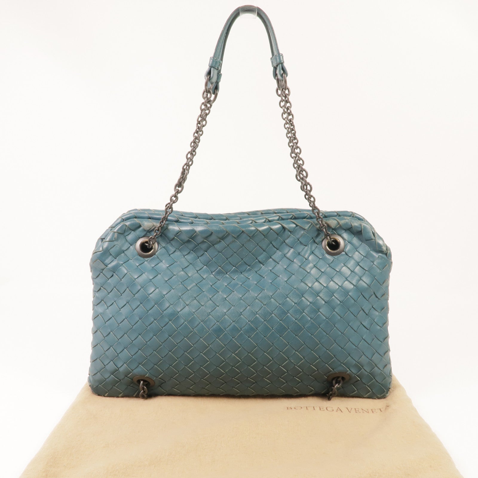 BOTTEGA VENETA 織紋皮革Chain Shoulder鏈帶肩背袋