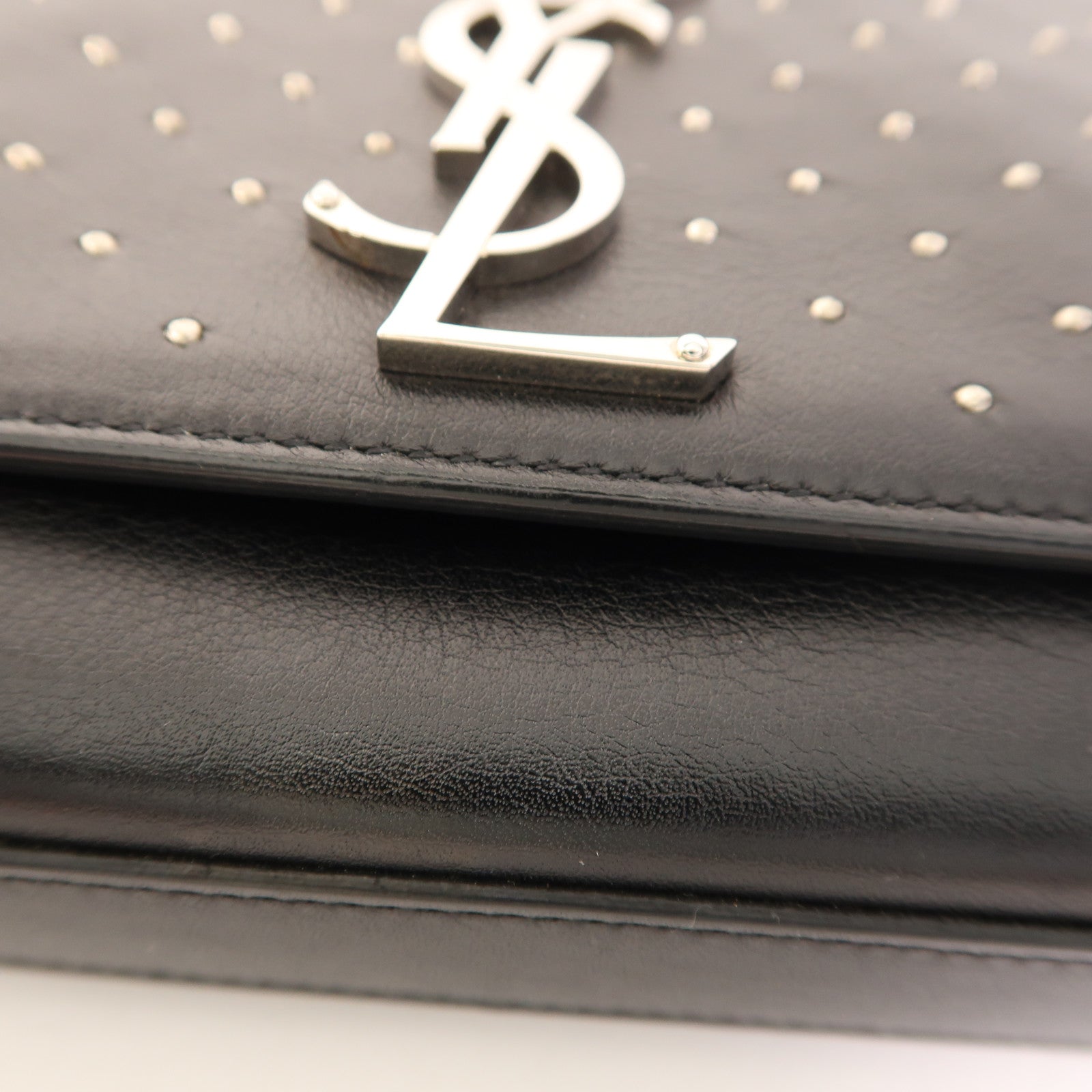 SAINT LAURENT 牛皮皮革Clutch Bag銀扣手拿包