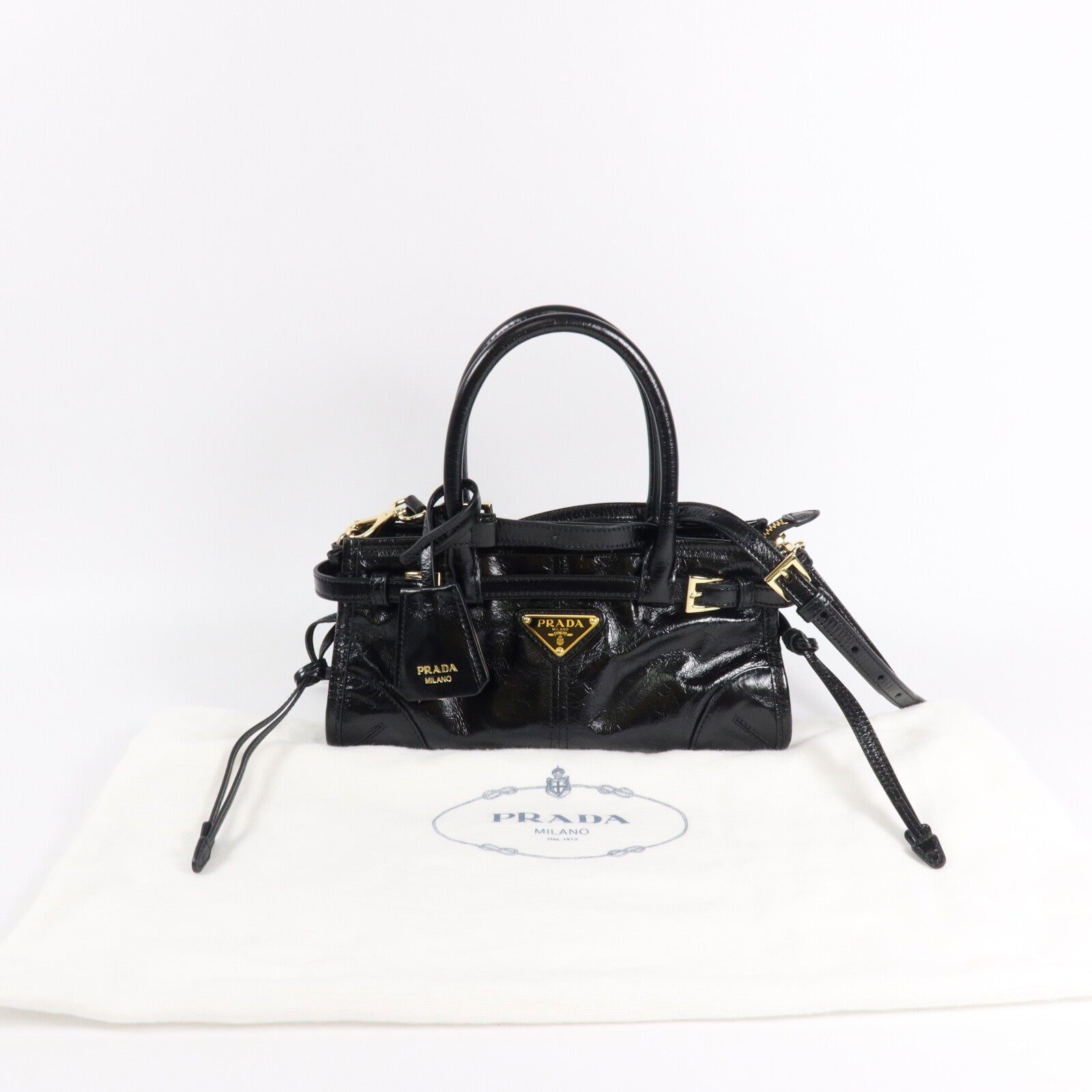PRADA 牛皮皮革Bonnie Mini手挽肩背兩用袋