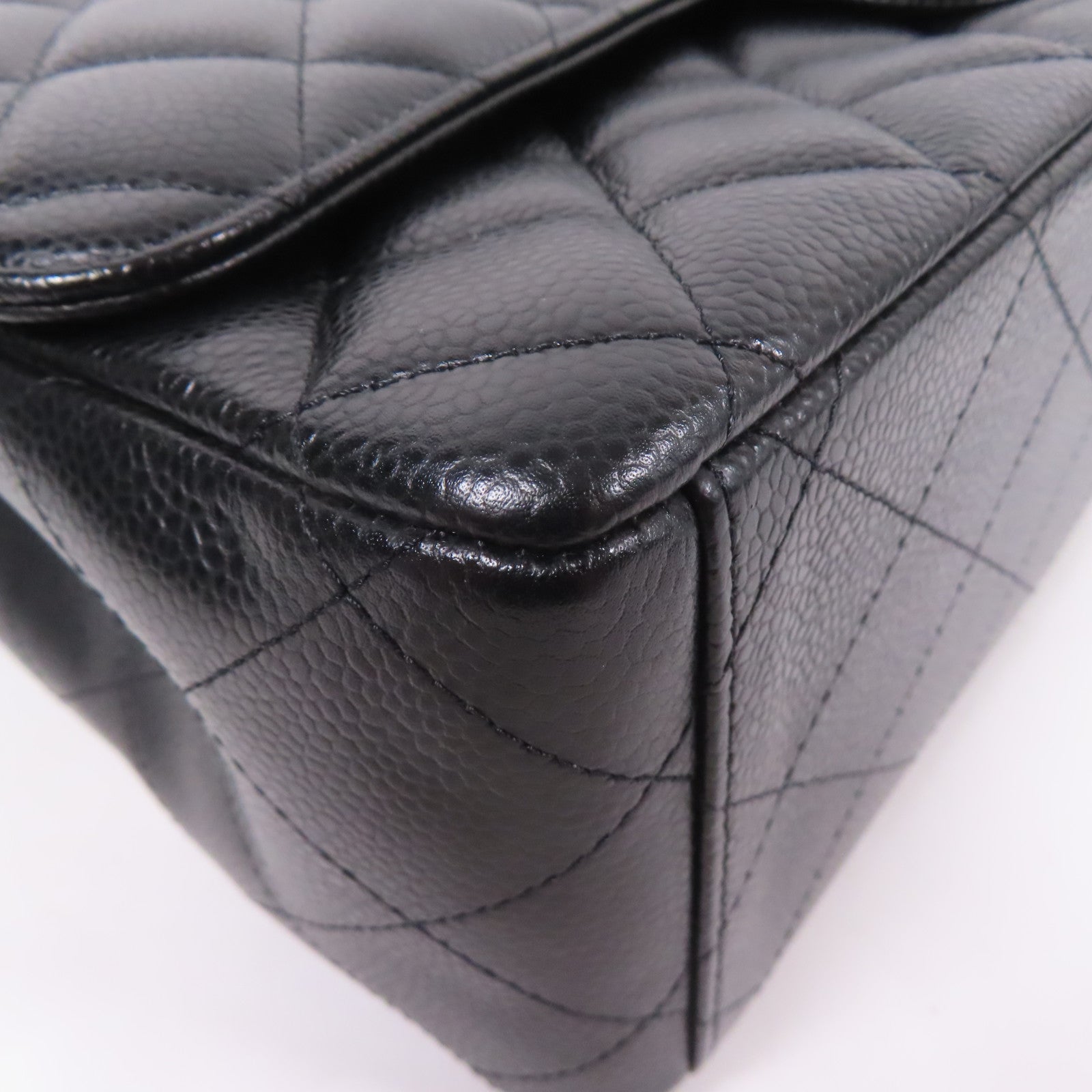 CHANEL 牛皮皮革Maxi Classic銀扣肩背袋