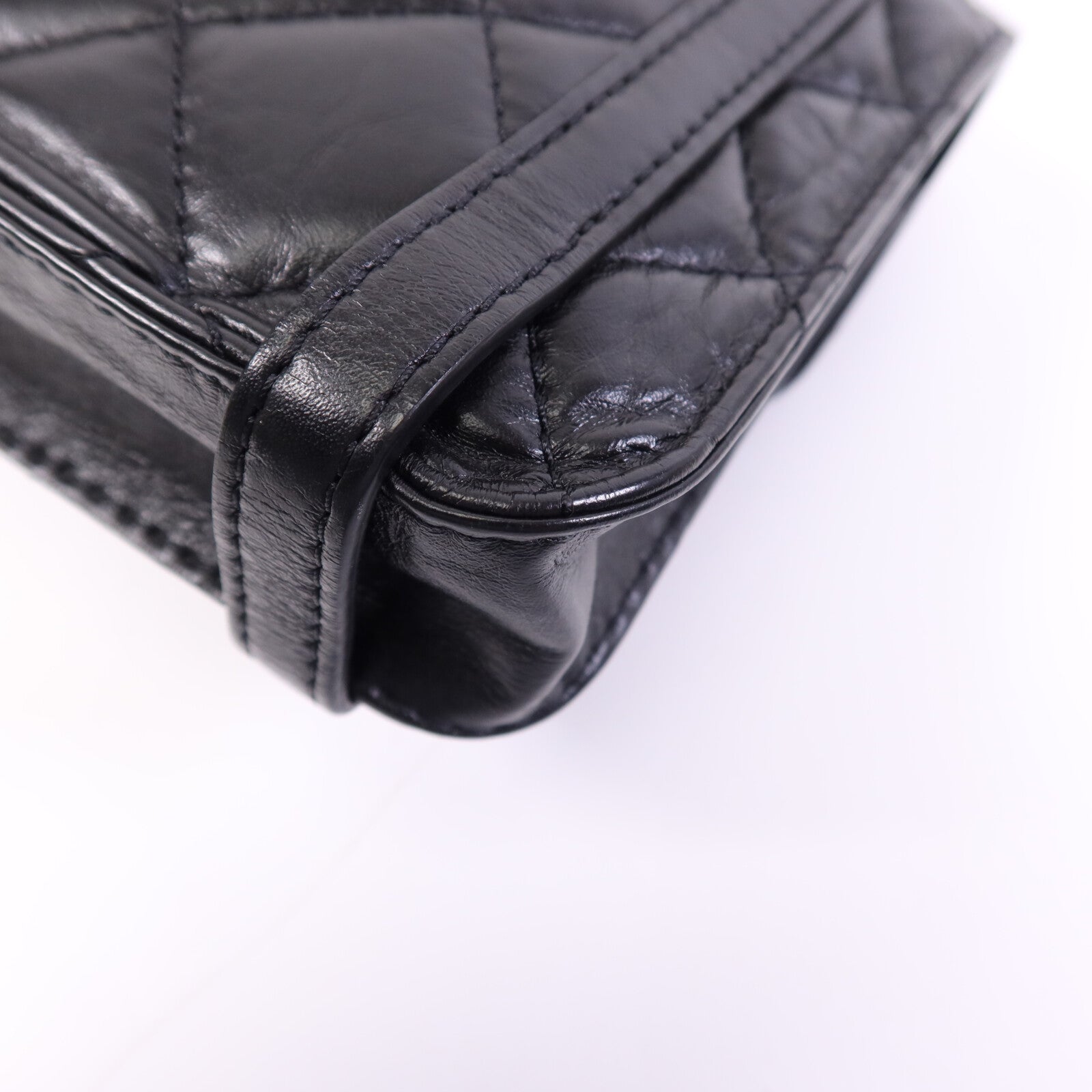 CHANEL 牛皮皮革Chain Shoulder Bag金扣鏈帶手挽肩背兩用袋