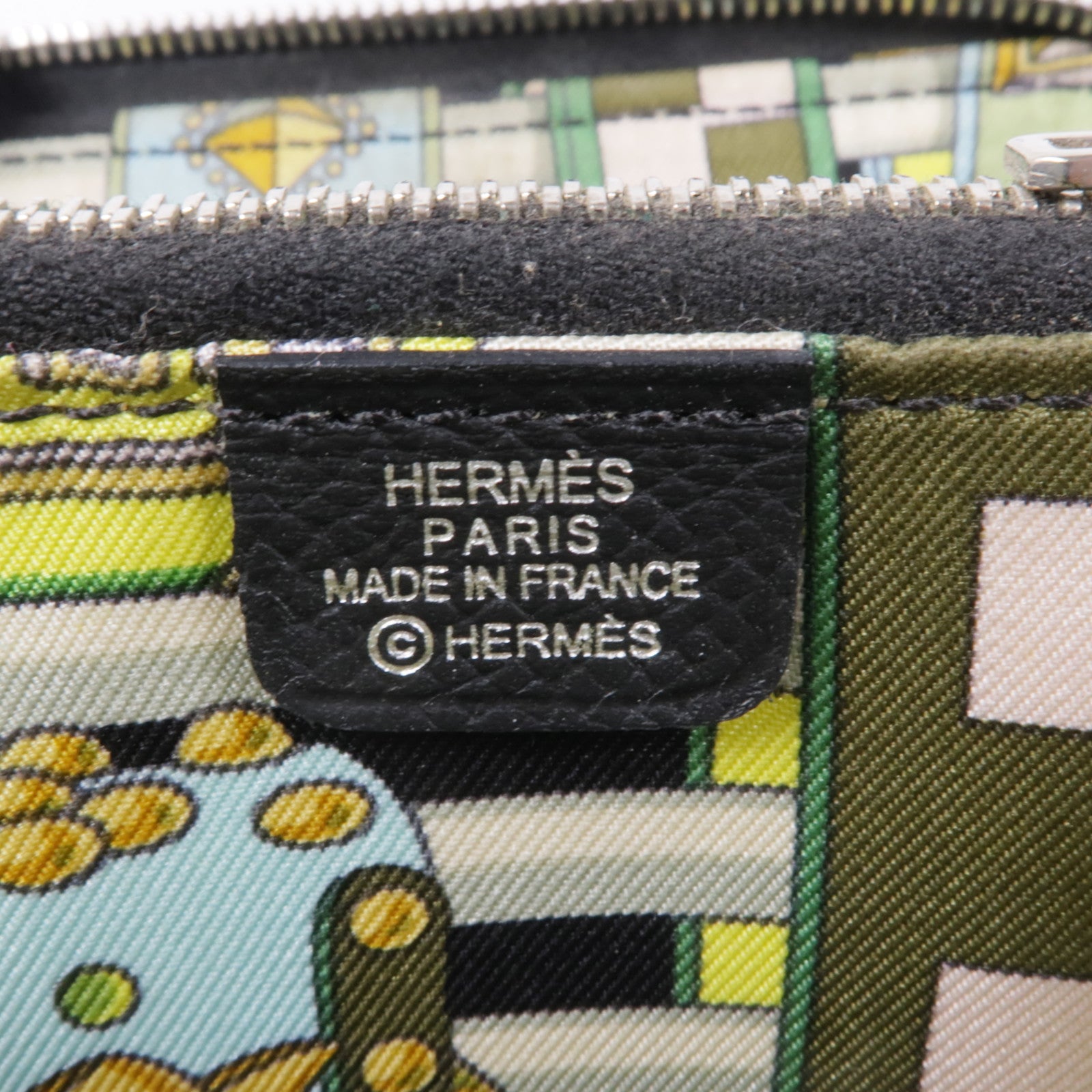 HERMES Epsom皮革Azap Silk In Compact銀扣錢包Noir