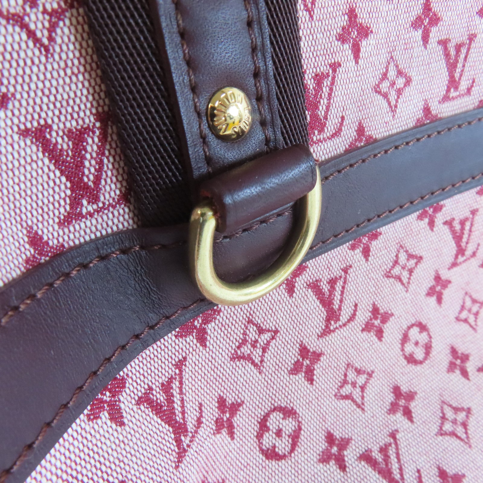 LOUIS VUITTON Monogram Mini Josephine GM金扣手挽袋紅色