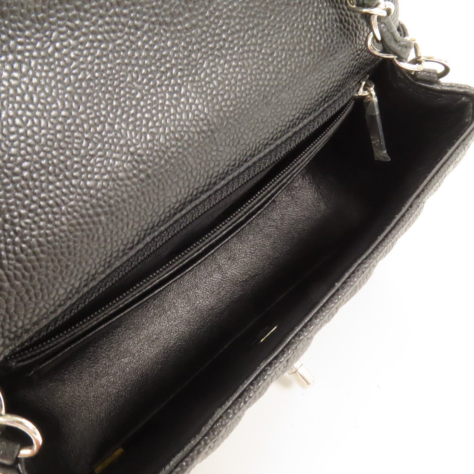 CHANEL 牛皮皮革Mini Classic 20銀扣鏈帶肩背袋