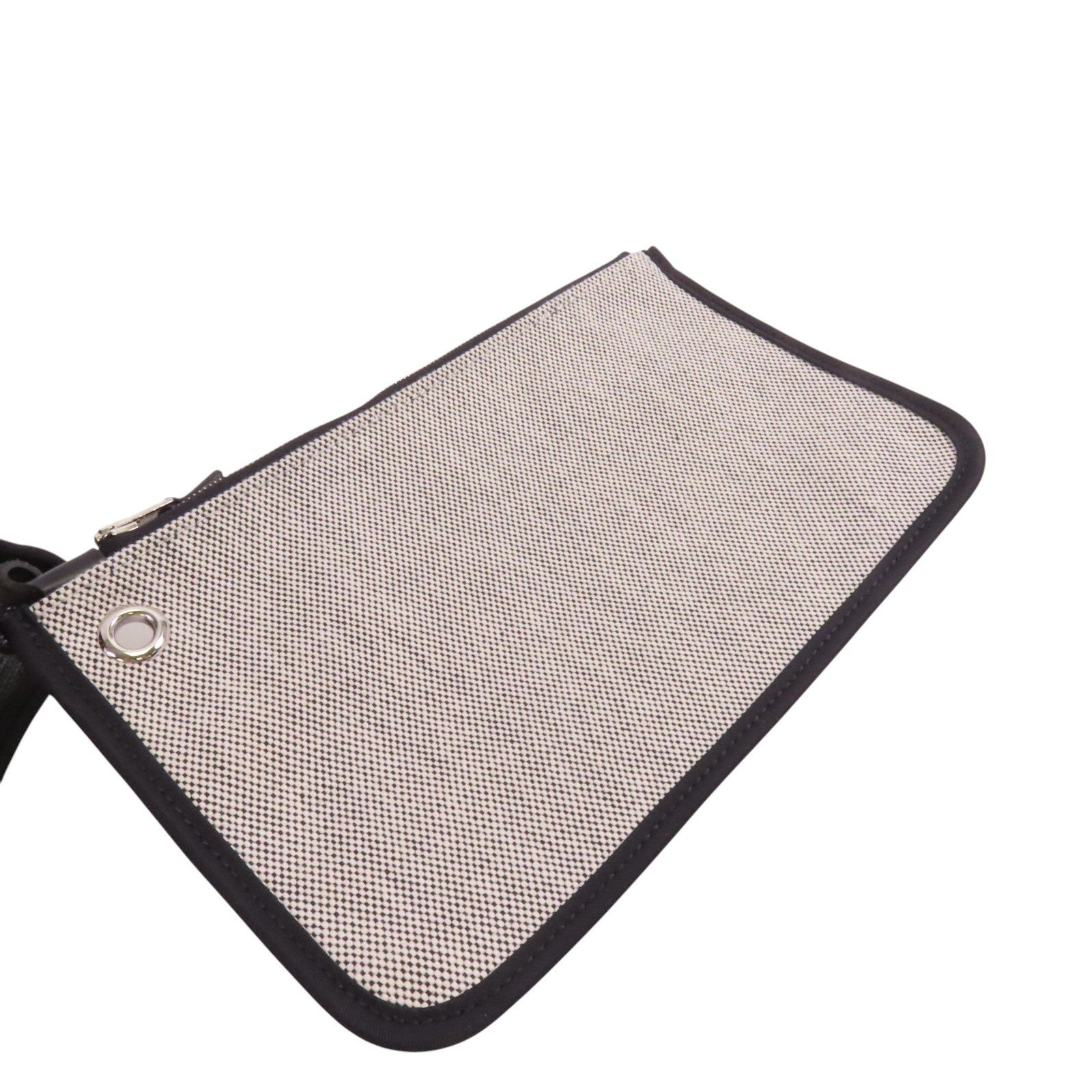 HERMES 塗層帆布/牛皮皮革Herbag PM銀扣手挽肩背兩用袋