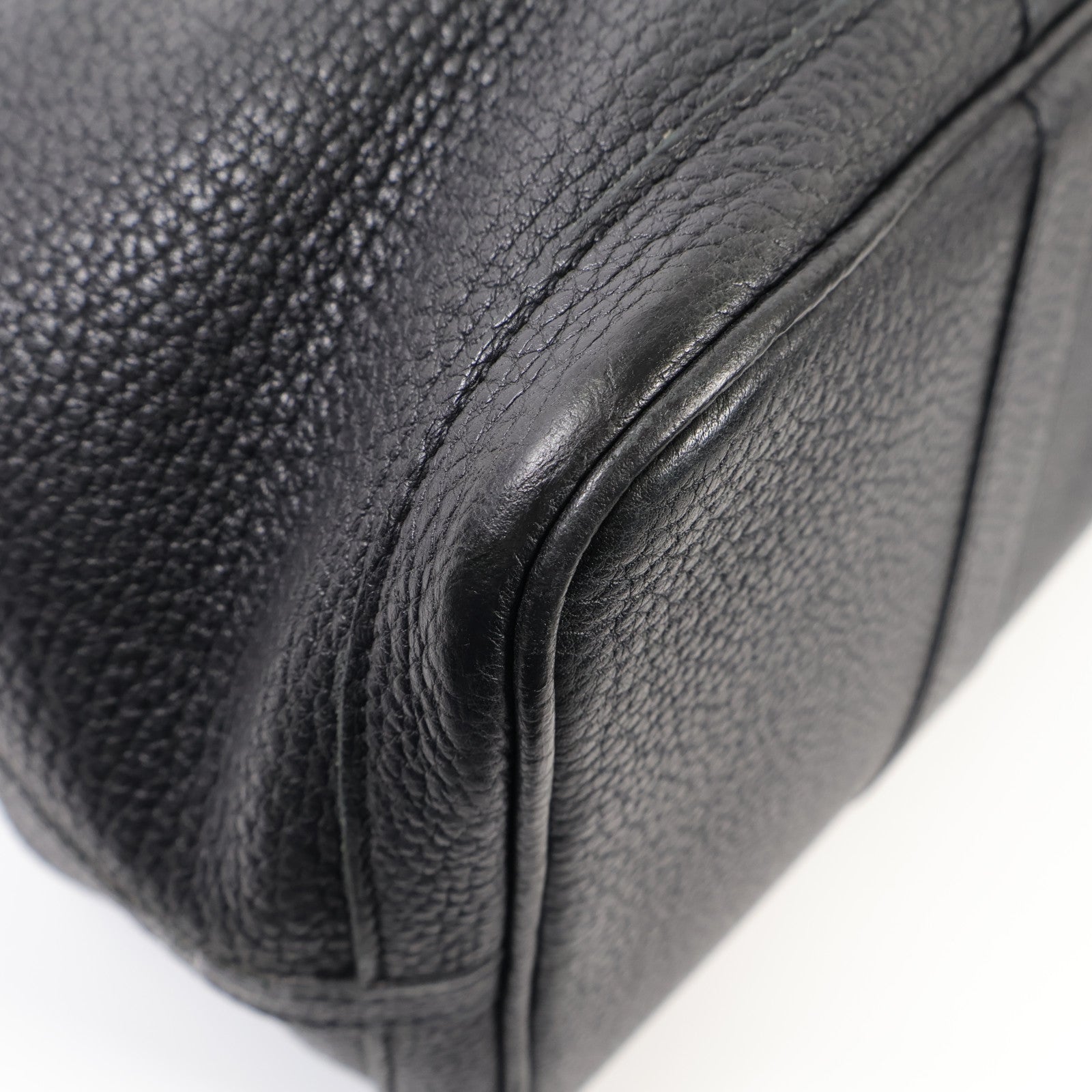 HERMES Negonda皮革GardenParty PM銀扣手挽袋Noir