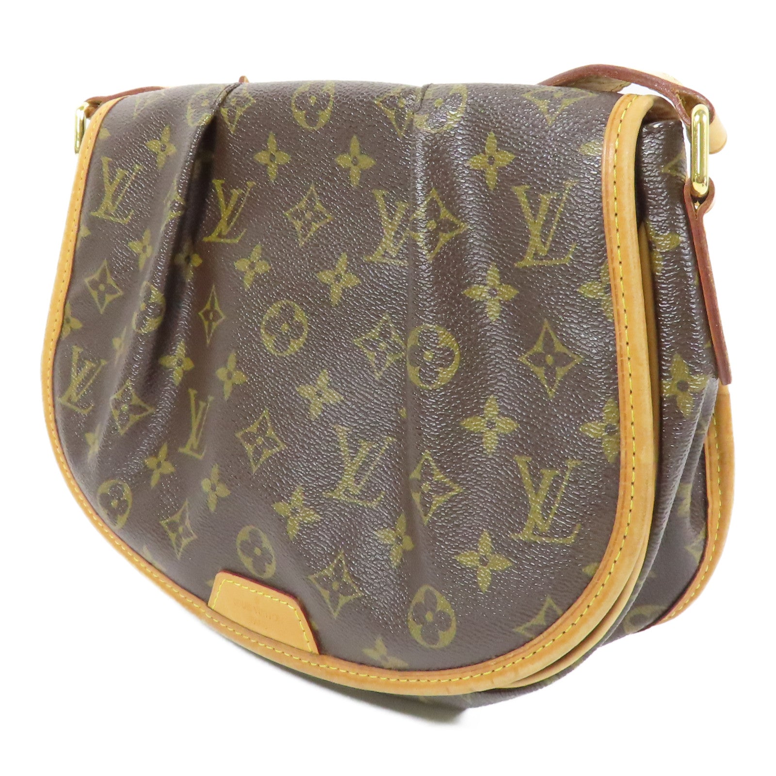 LOUIS VUITTON Monogram Menilmontant金扣肩背袋棕色