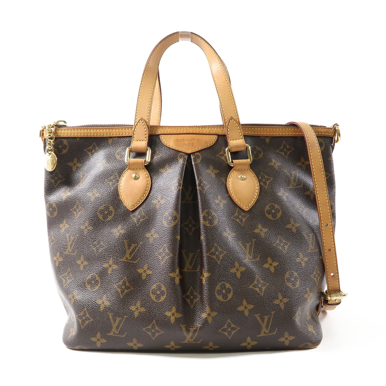 LOUIS VUITTON Monogram Palermo PM金扣手挽肩背兩用袋啡色