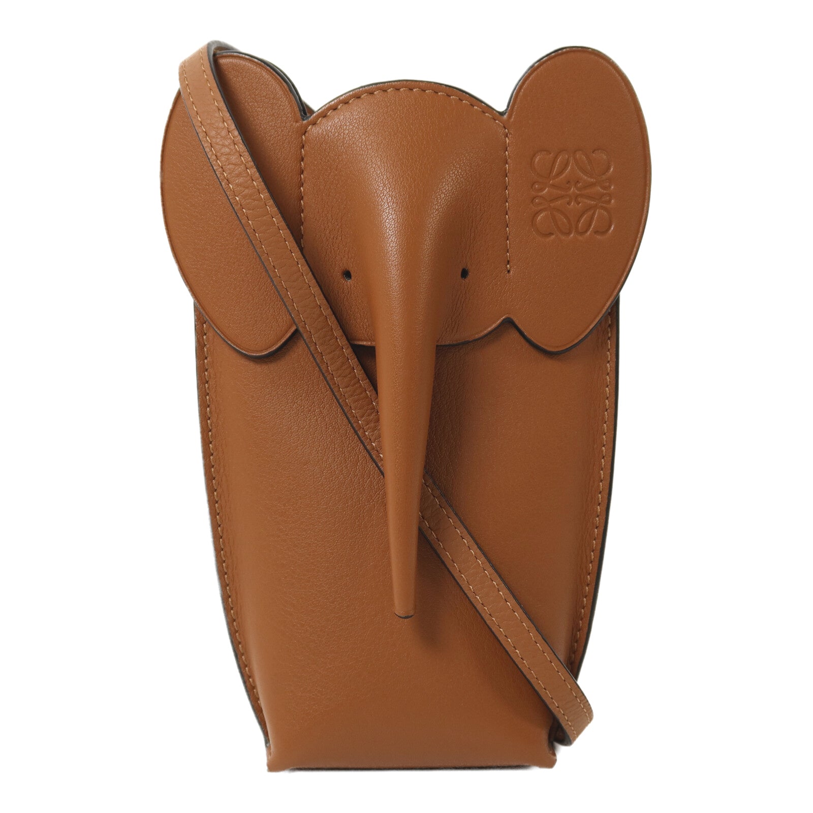 LOEWE 牛皮皮革Shoulder Bag銀扣肩背袋