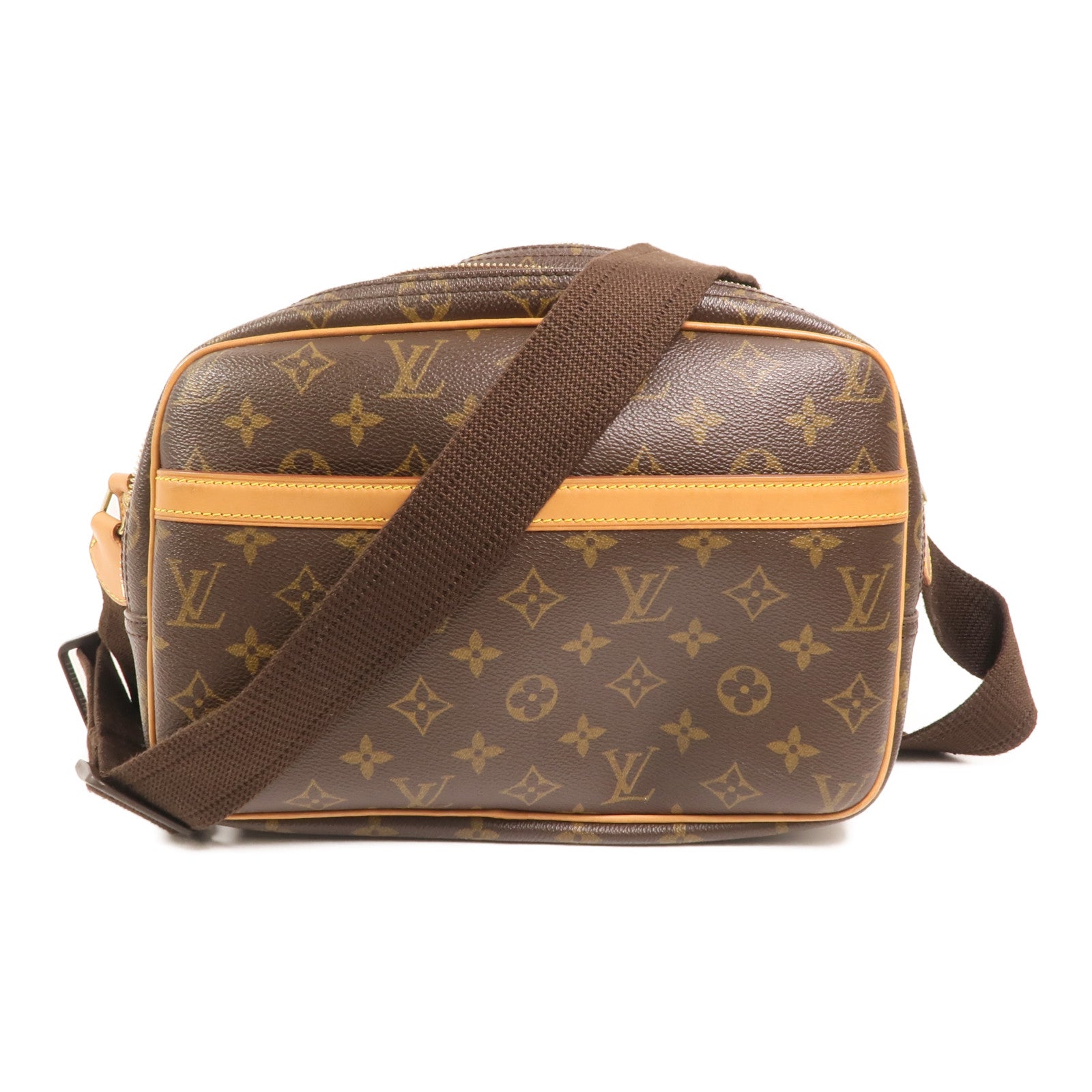 LOUIS VUITTON Monogram Reporter PM金扣肩背袋