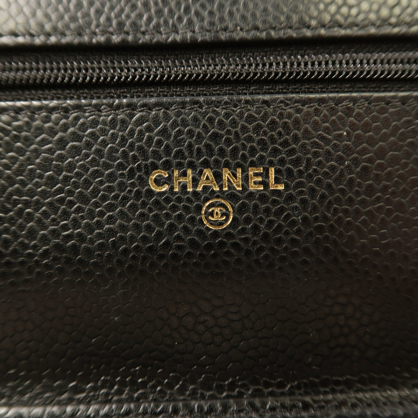 CHANEL 牛皮皮革Wallet On Chain金扣鏈帶肩背袋黑色