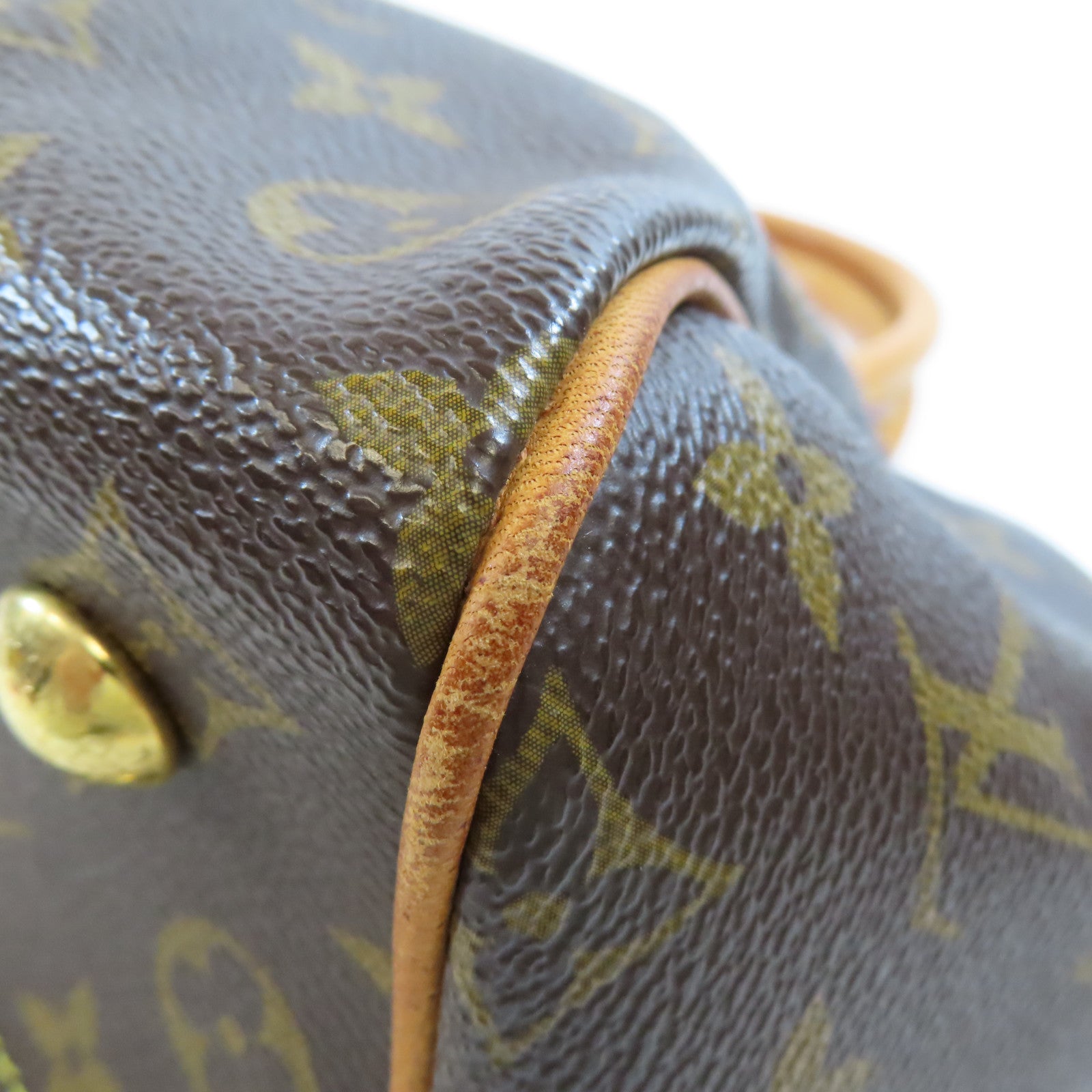 LOUIS VUITTON Monogram Tivoli PM金扣手挽袋棕色