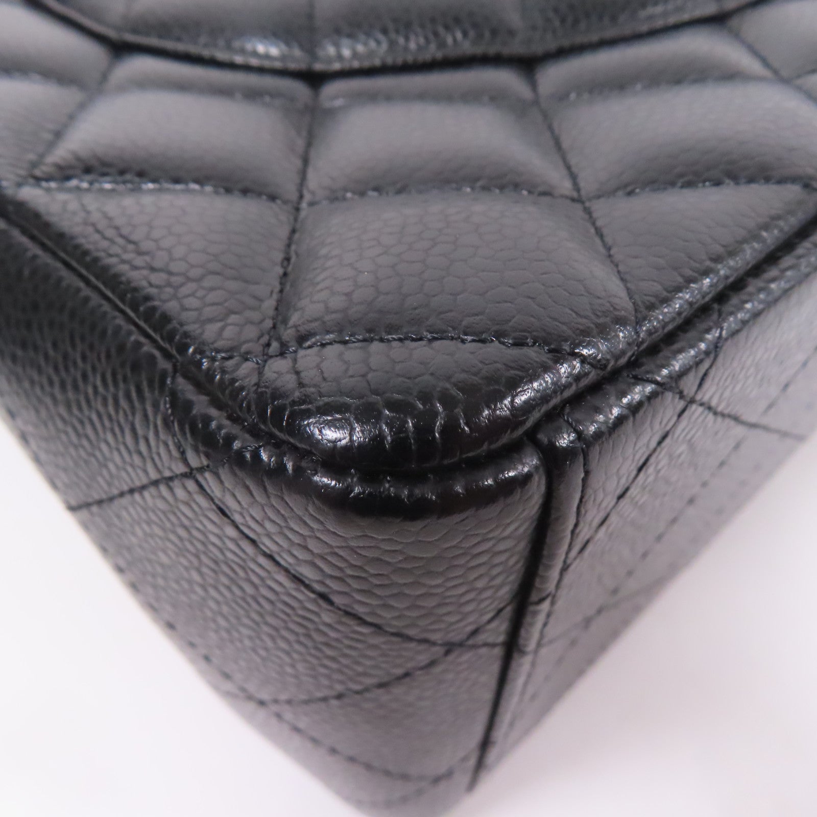 CHANEL 牛皮皮革Maxi Classic銀扣肩背袋