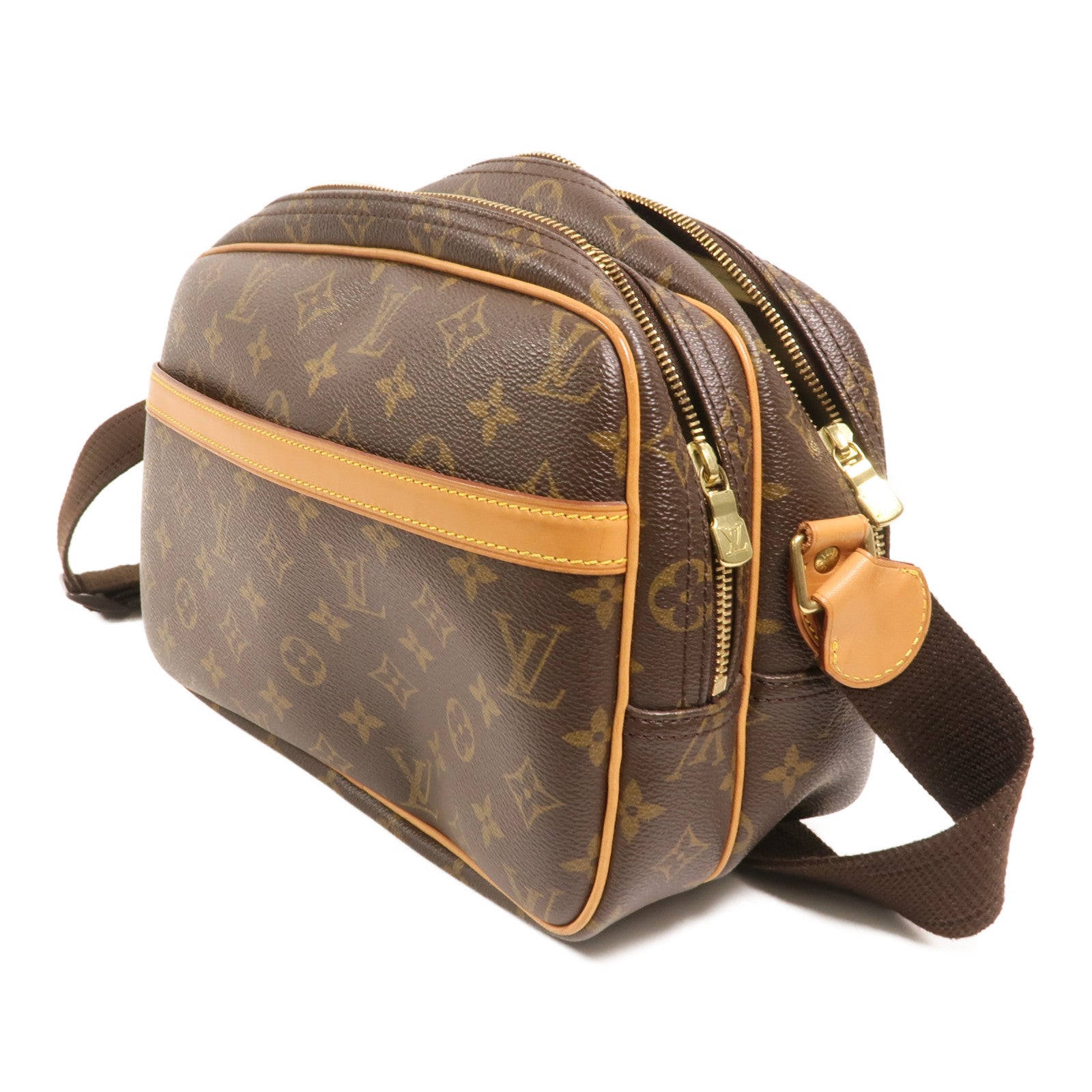 LOUIS VUITTON Monogram Reporter PM金扣肩背袋