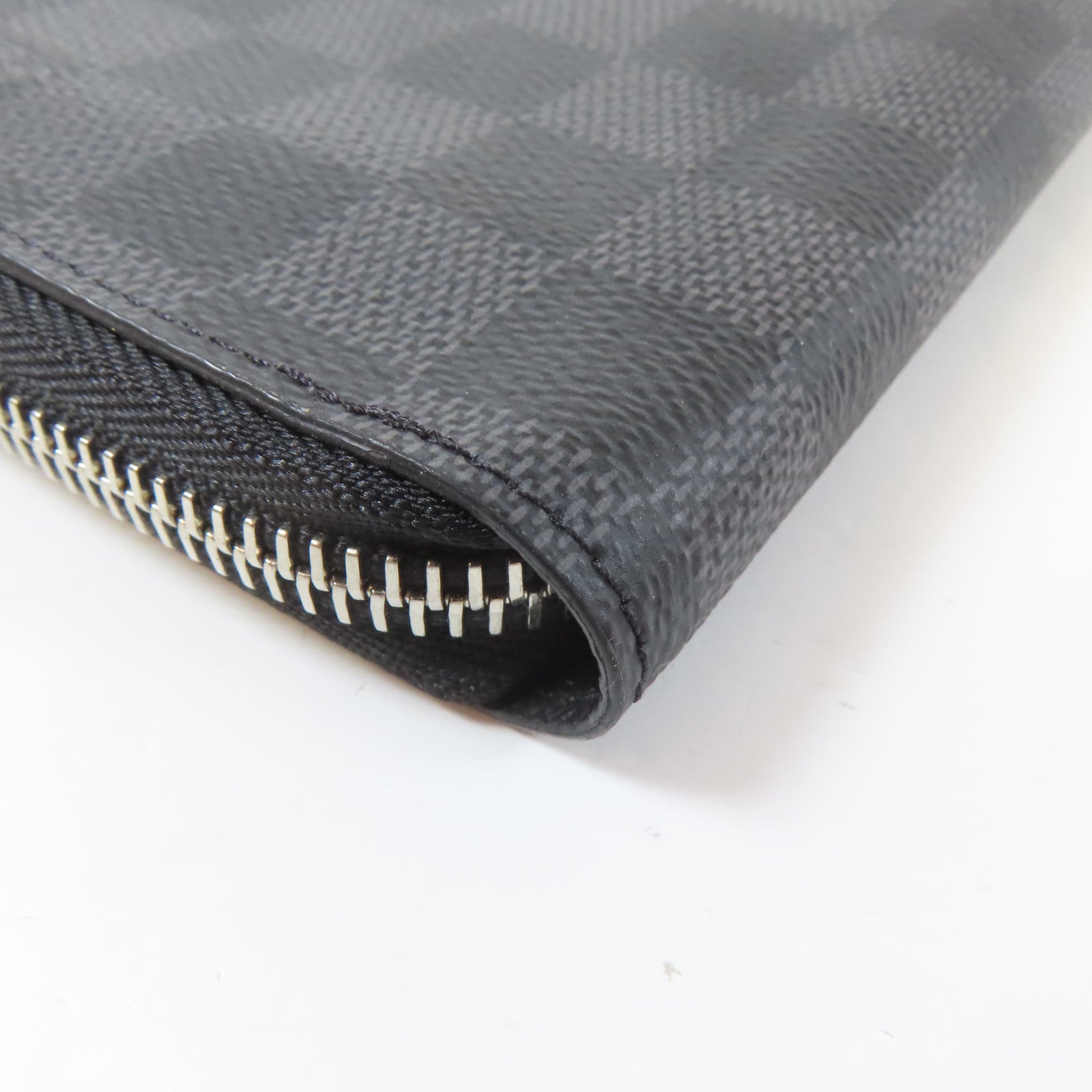 LOUIS VUITTON Damier Graphite Zippy Wallet Vertical銀扣長錢包黑色