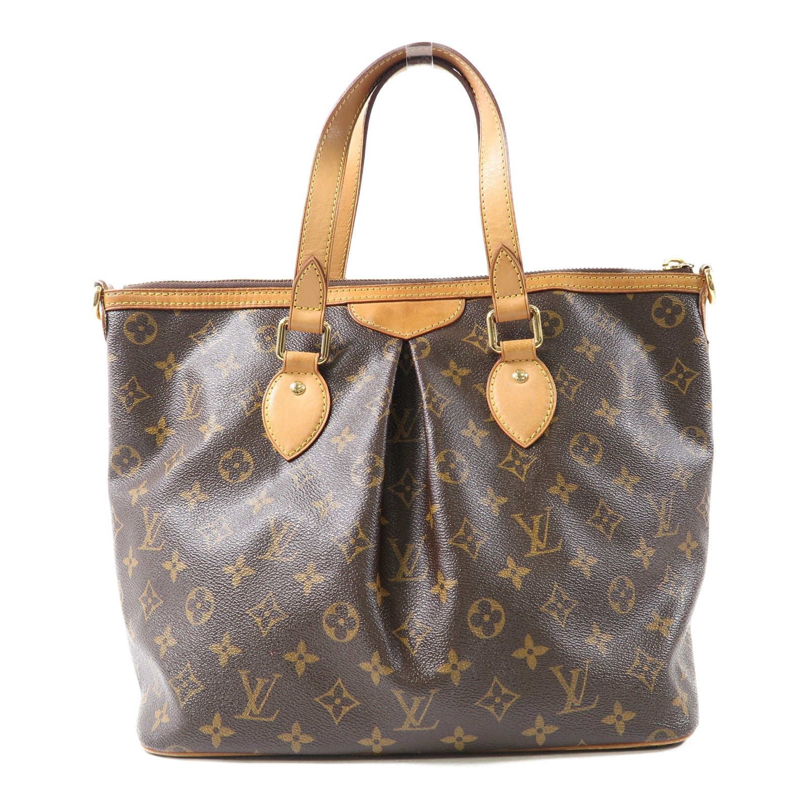 LOUIS VUITTON Monogram Palermo PM金扣手挽肩背兩用袋啡色