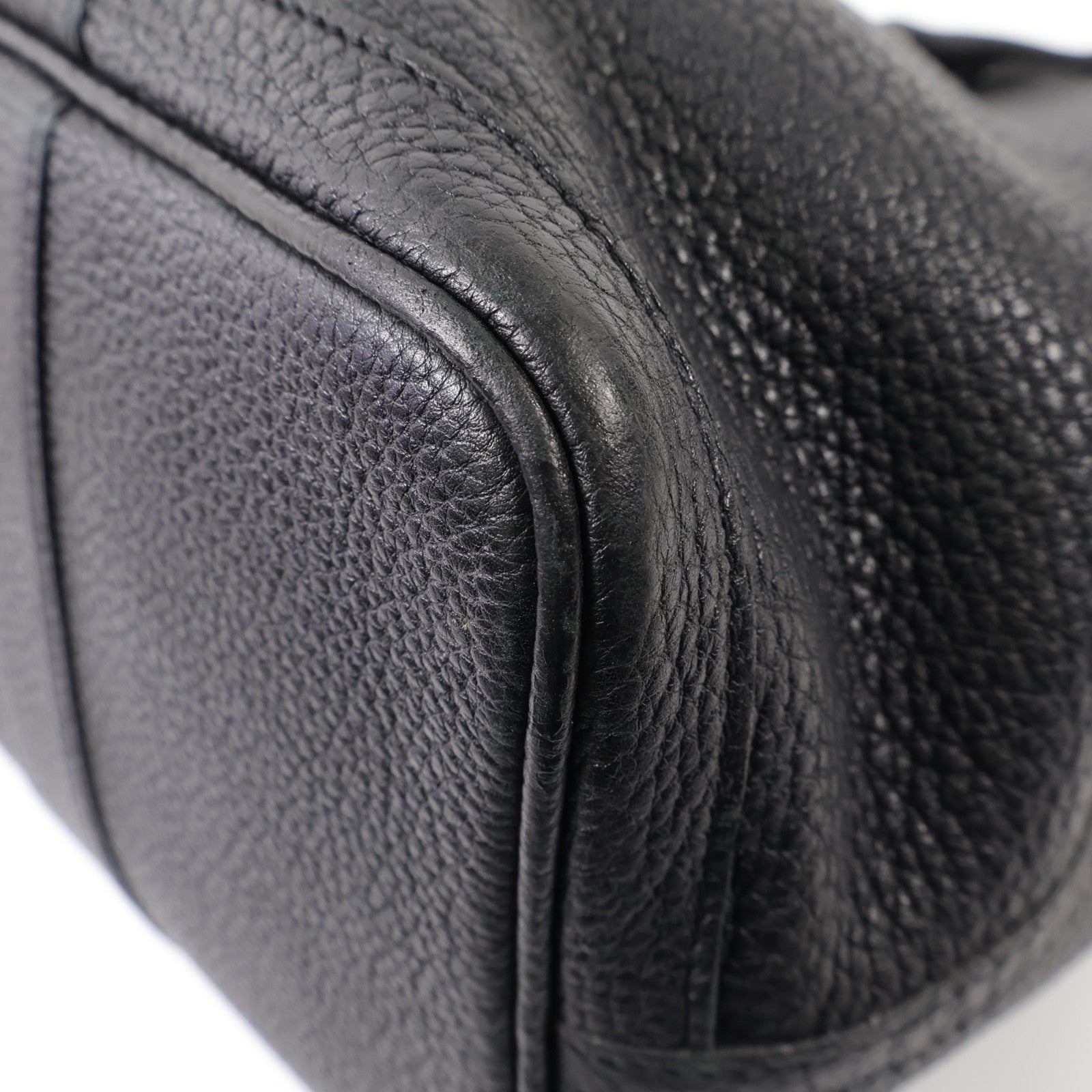 HERMES Negonda皮革GardenParty PM銀扣手挽袋Noir