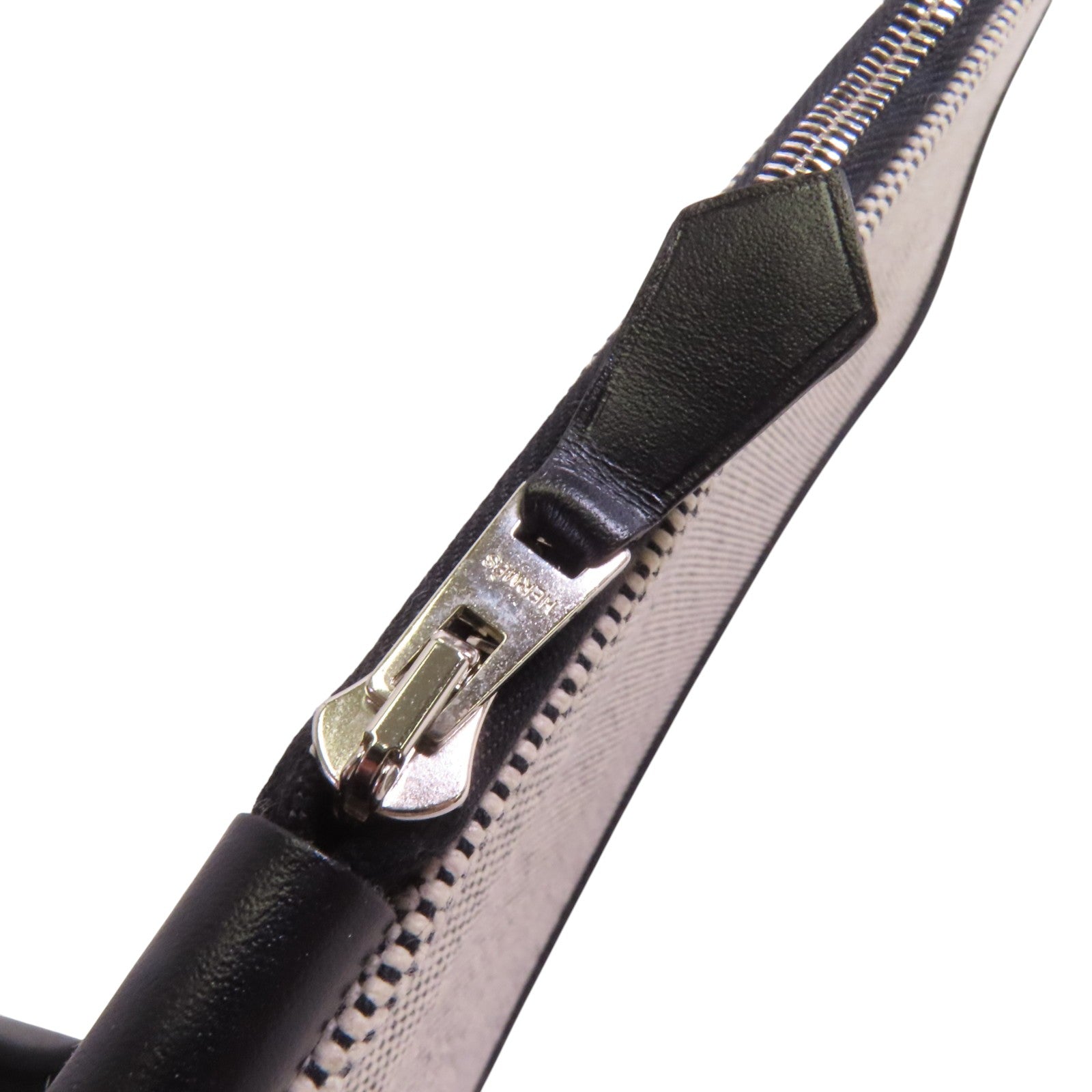 HERMES 塗層帆布/牛皮皮革Herbag PM銀扣手挽肩背兩用袋