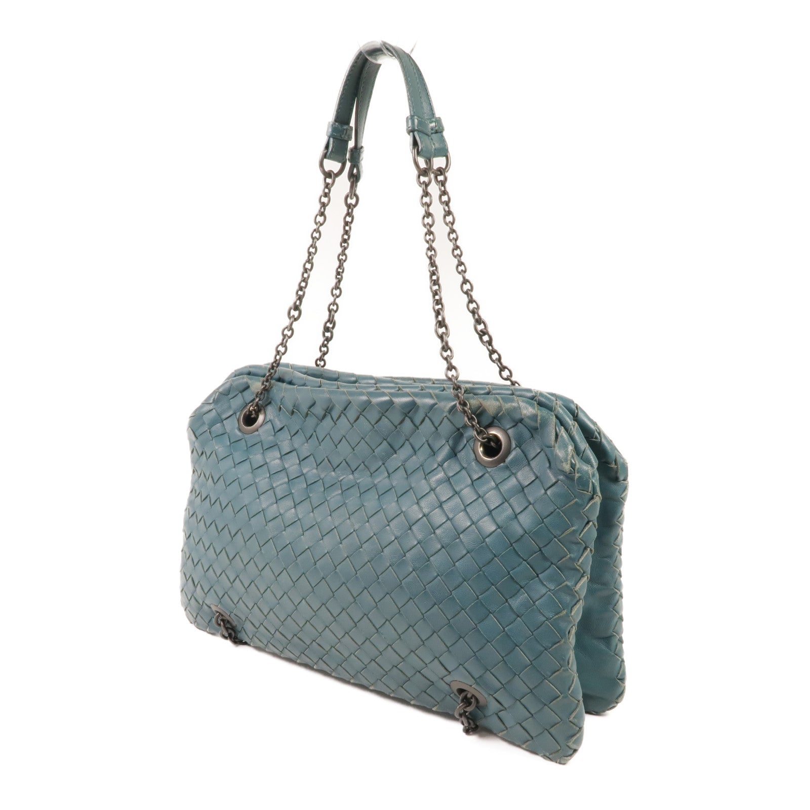 BOTTEGA VENETA 織紋皮革Chain Shoulder鏈帶肩背袋