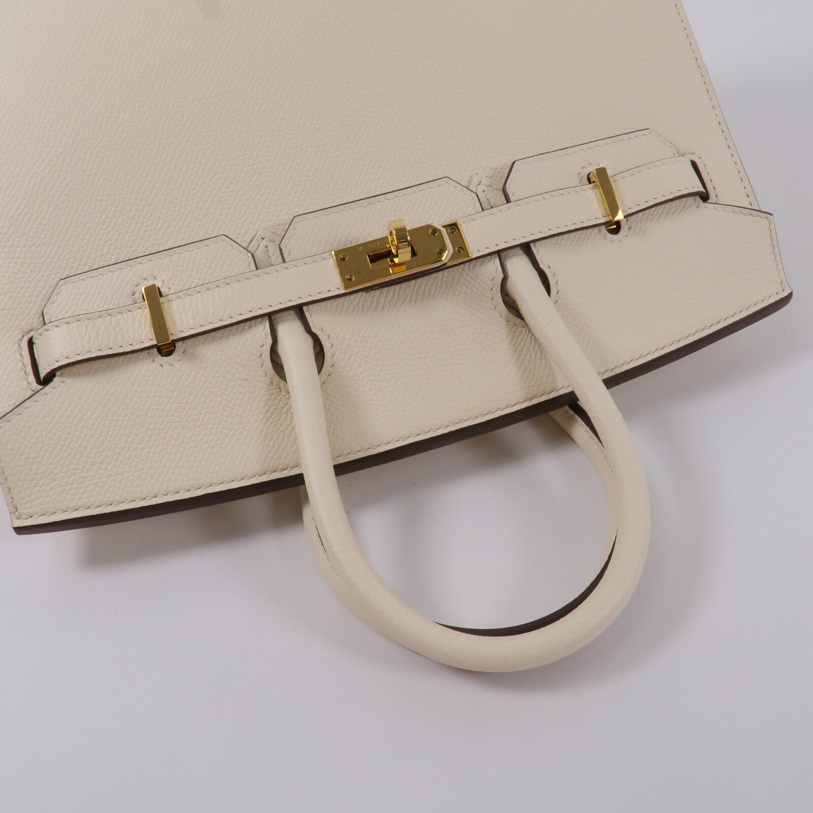 HERMES Epsom皮革Birkin 25手挽袋Nata