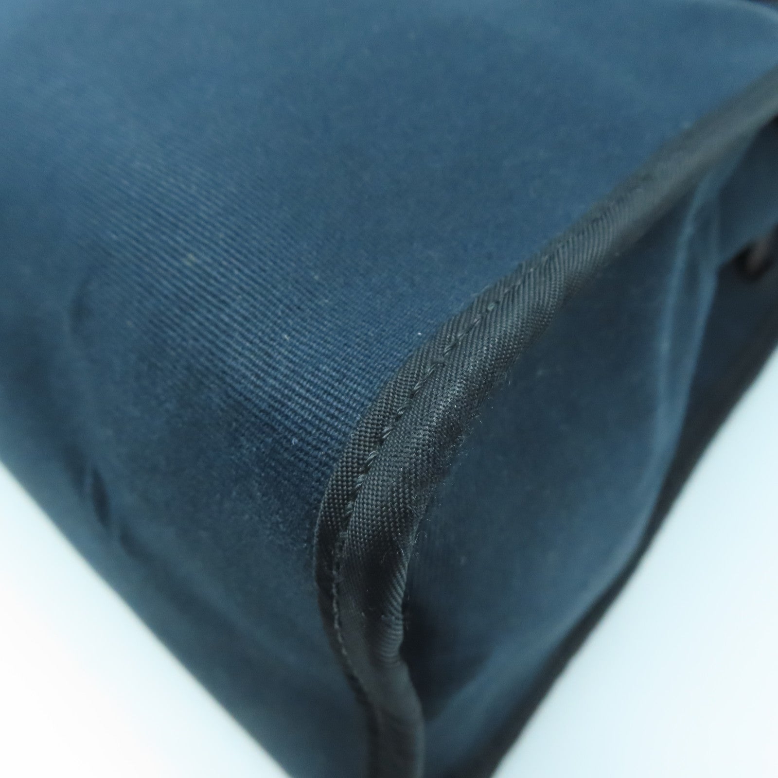 HERMES 【激減優惠】帆布/皮革Herbag PM銀扣手挽肩背兩用袋深藍色/啡色