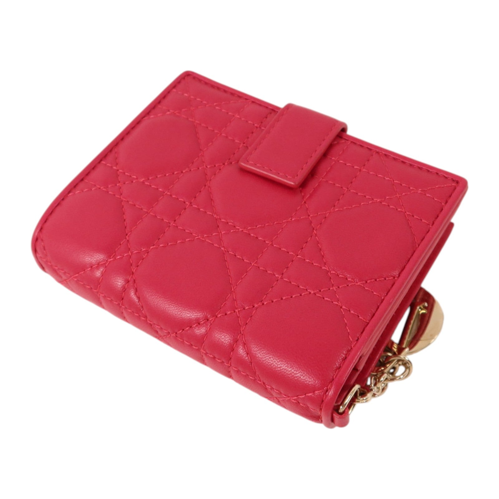 Dior 羊皮皮革Lady Dior Wallet金扣錢包