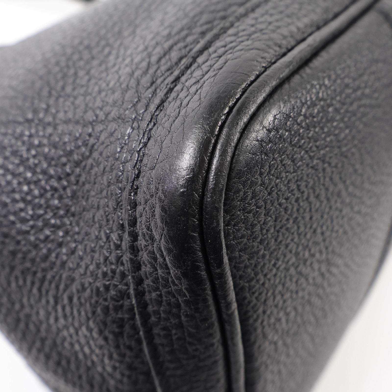 HERMES Negonda皮革GardenParty PM銀扣手挽袋Noir