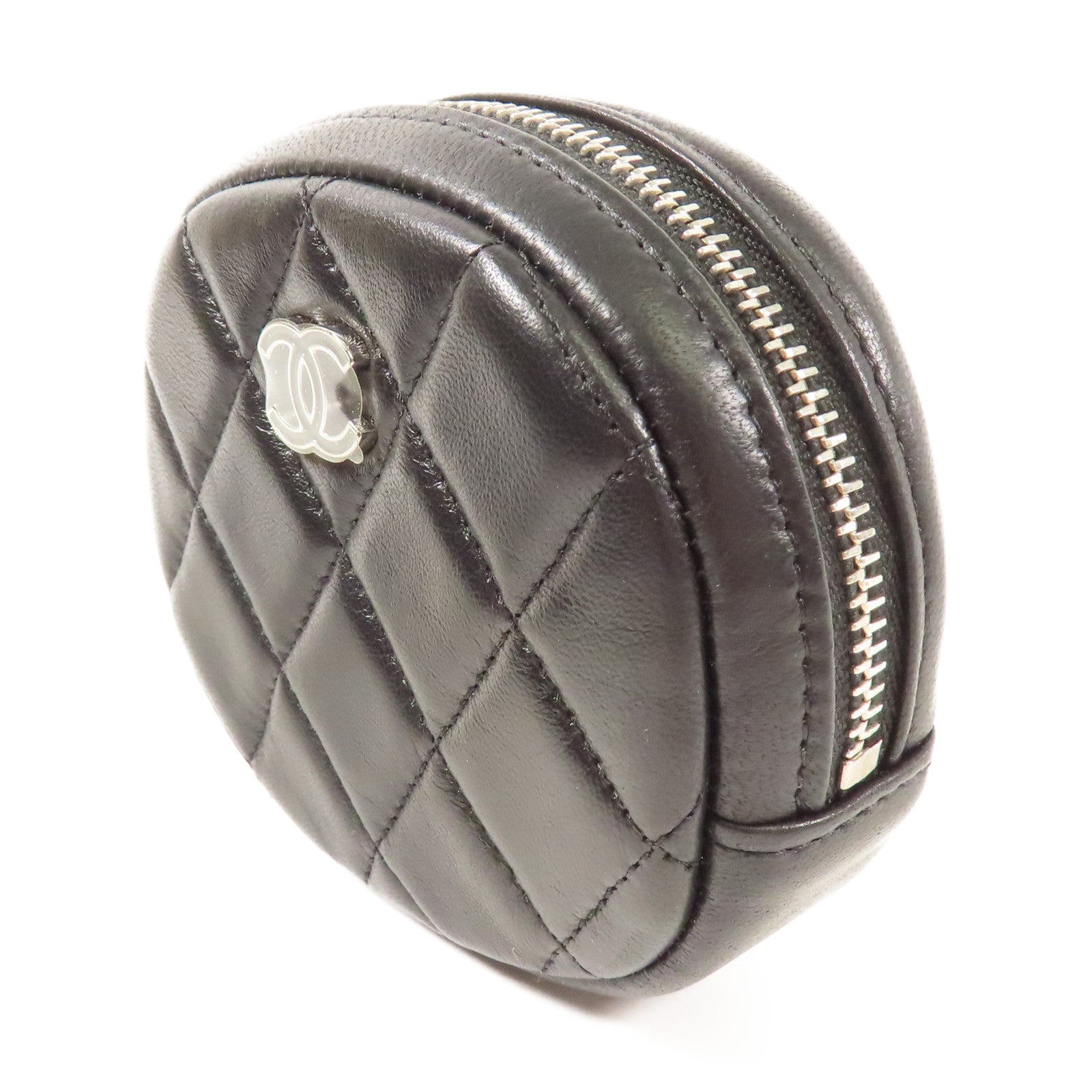 CHANEL 羊皮皮革Coin Case銀扣零錢包