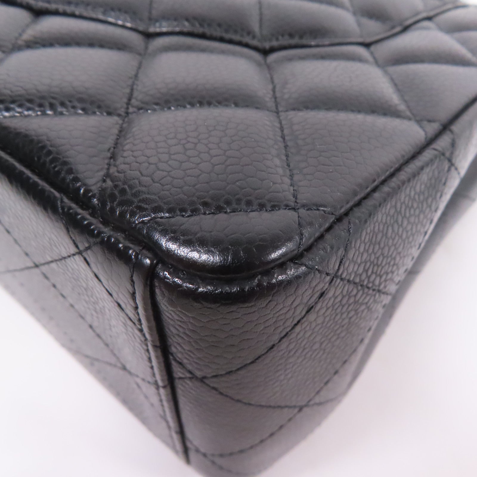 CHANEL 牛皮皮革Maxi Classic銀扣肩背袋