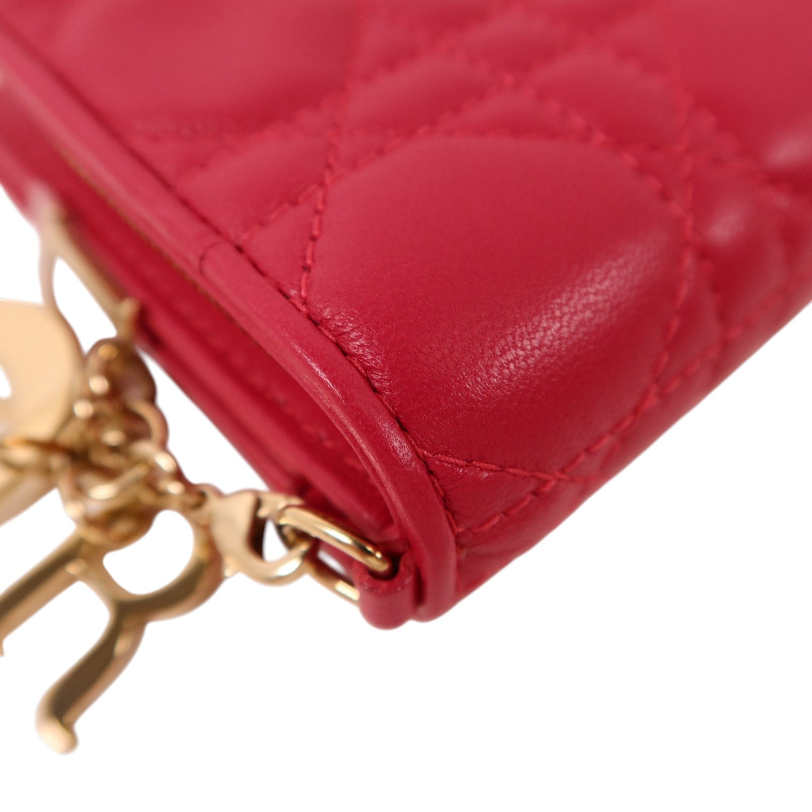 Dior 羊皮皮革Lady Dior Wallet金扣錢包