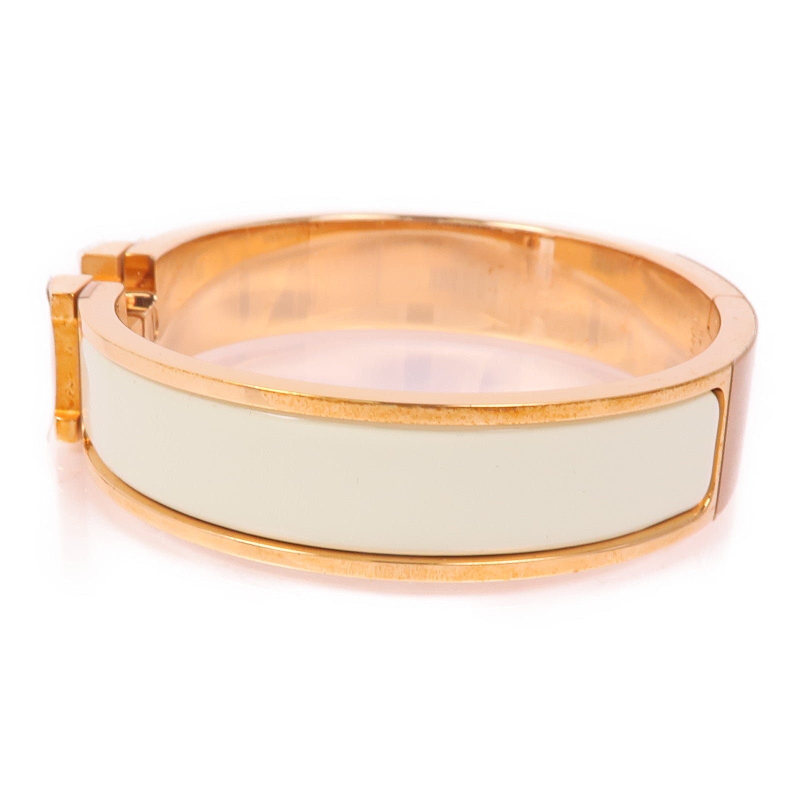 HERMES 琺瑯/金屬Clic H Bracelet手鐲Vert Criquet