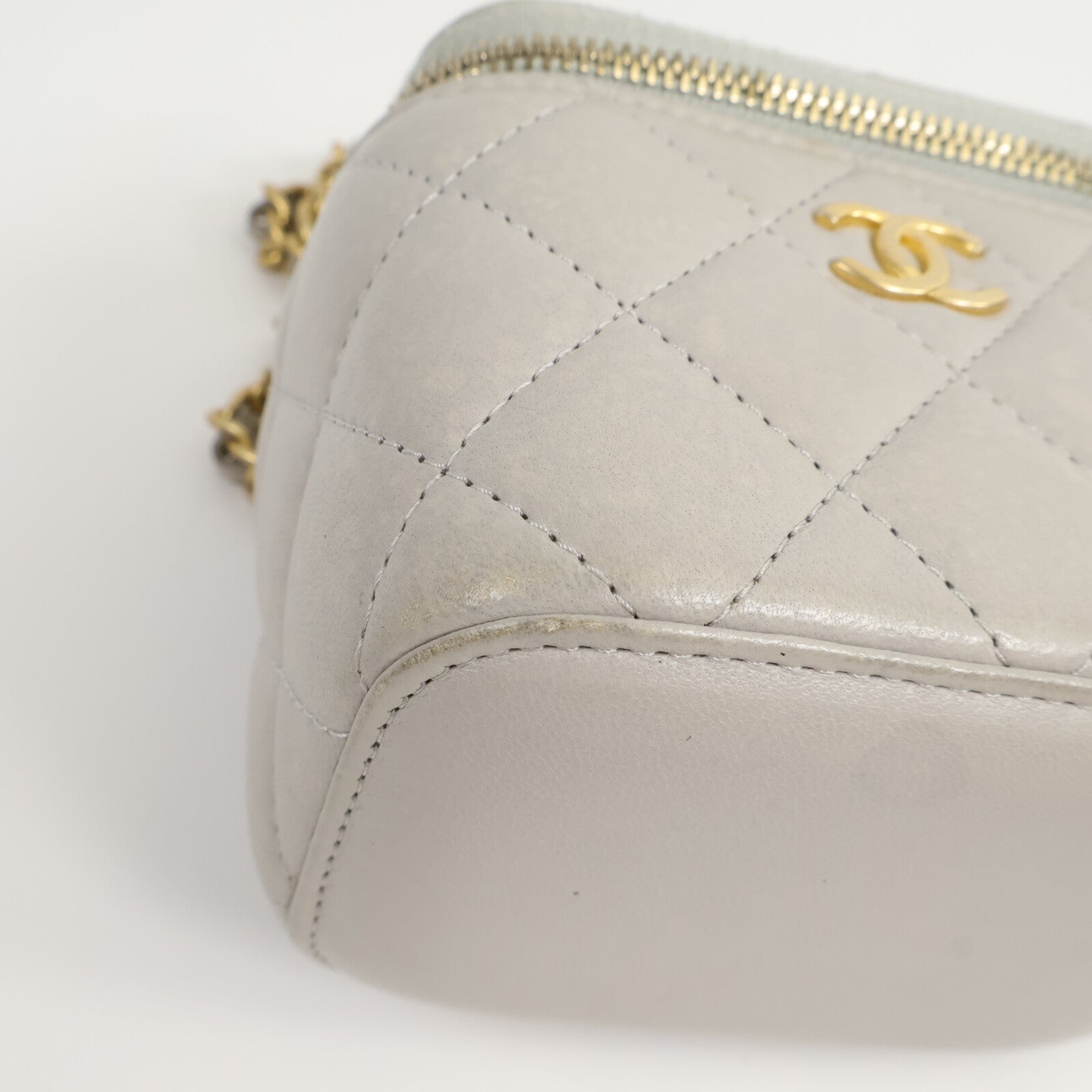 CHANEL 羊皮皮革Mini Handle Vanity Case鏈帶肩背袋
