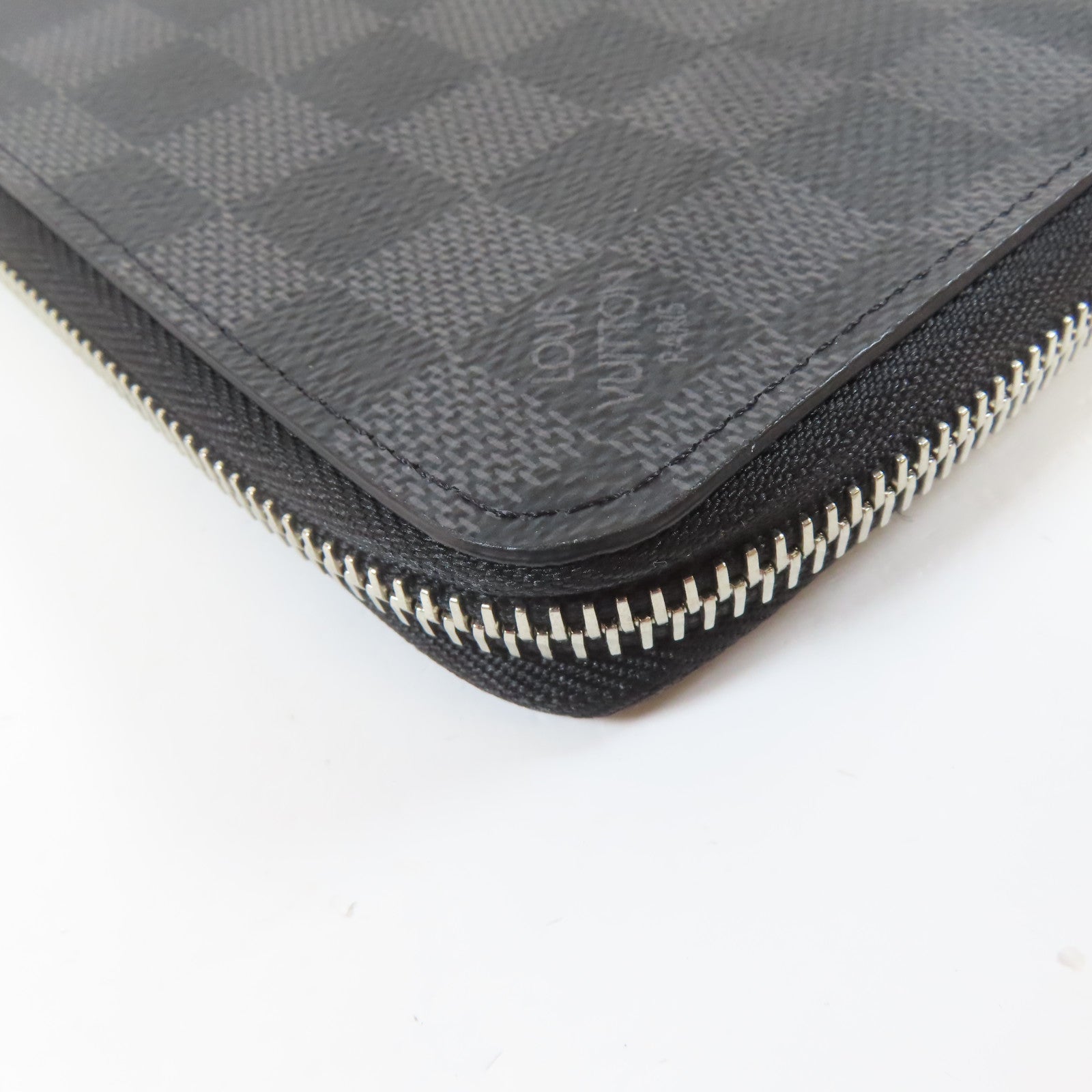 LOUIS VUITTON Damier Graphite Zippy Wallet Vertical銀扣長錢包黑色