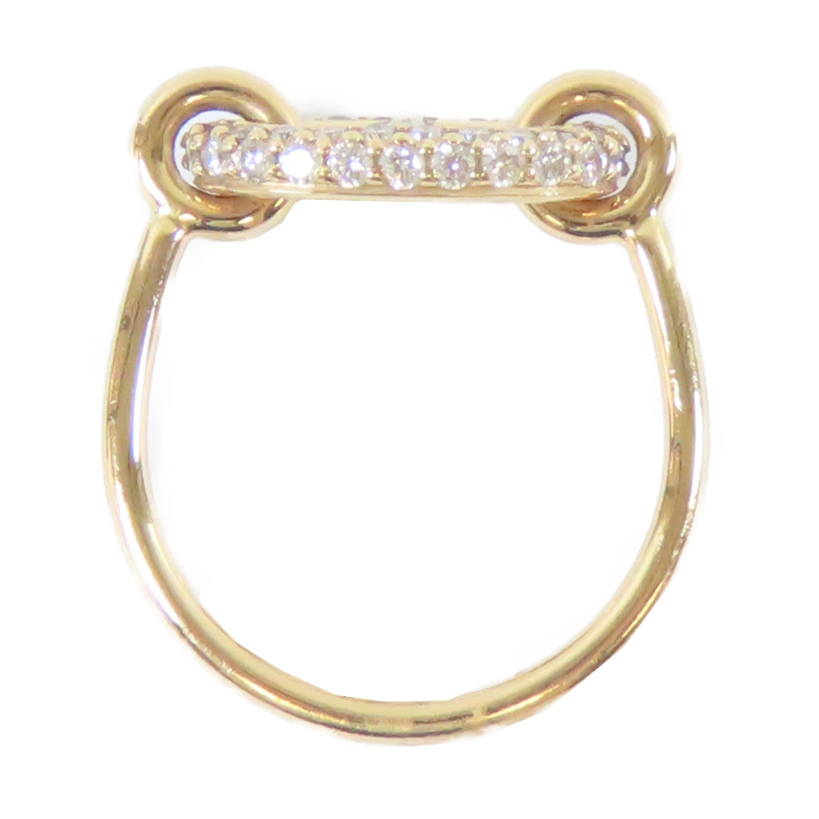 HERMES 18K玫瑰金Farandole Ring0.45ct鑽石戒指Hermes#51/US#5.75