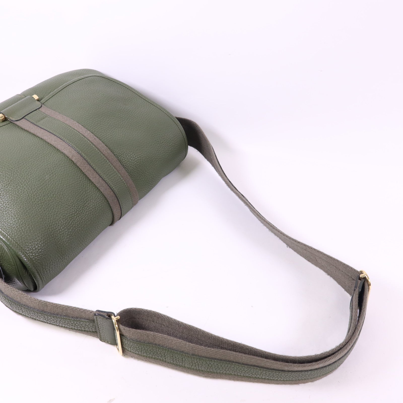 HERMES Clemence皮革Bourlingue金扣肩背袋