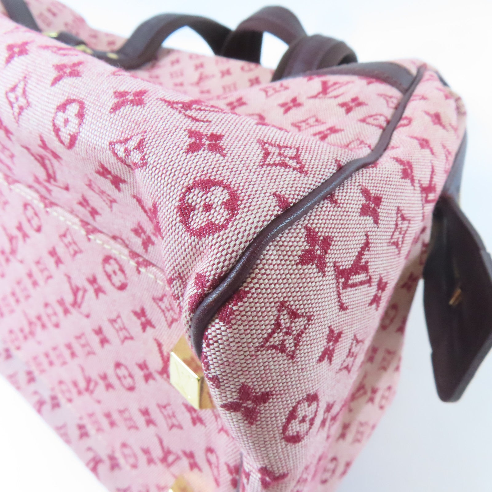 LOUIS VUITTON Monogram Mini Josephine GM金扣手挽袋紅色
