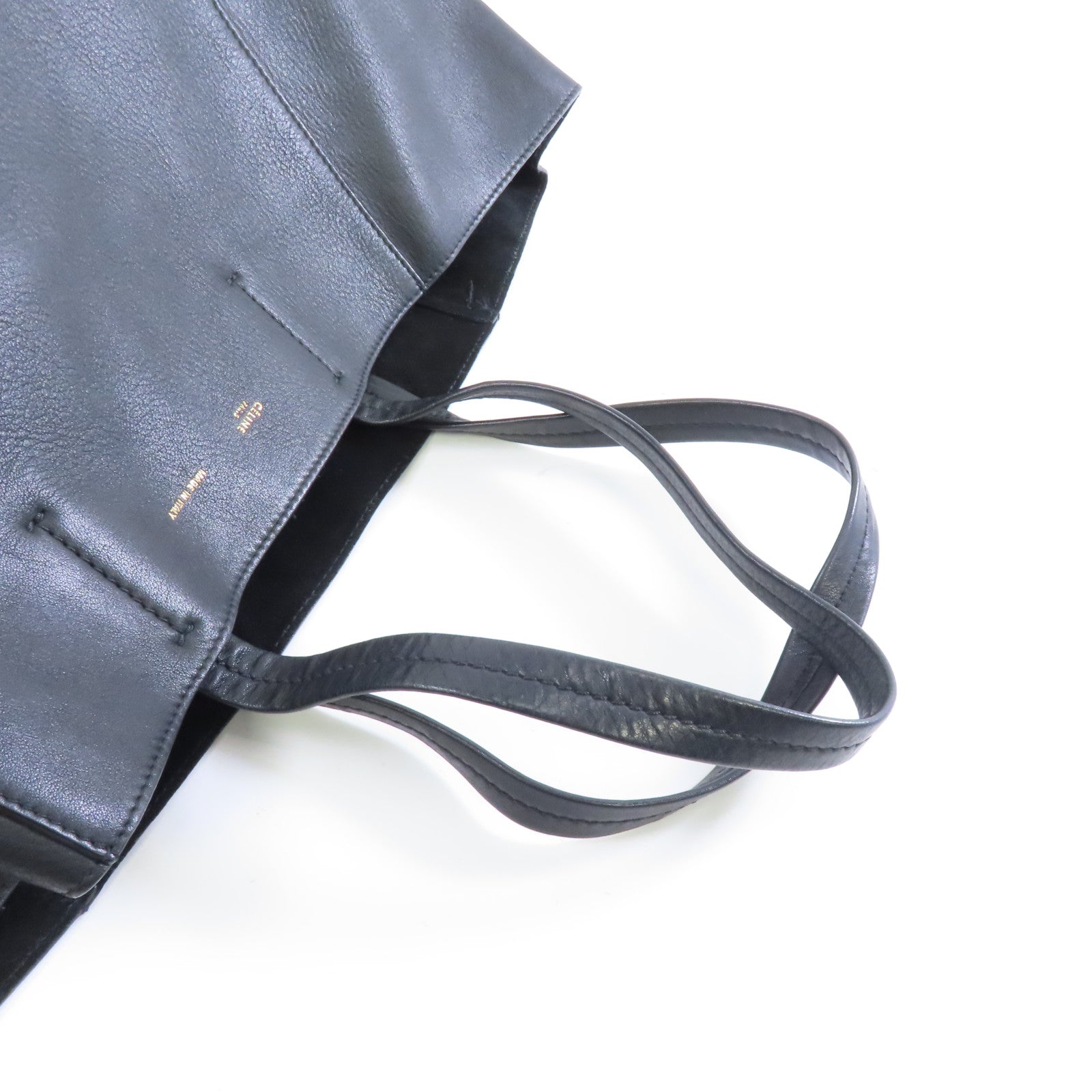 CELINE 牛皮皮革Tote Bag金扣手挽袋黑色