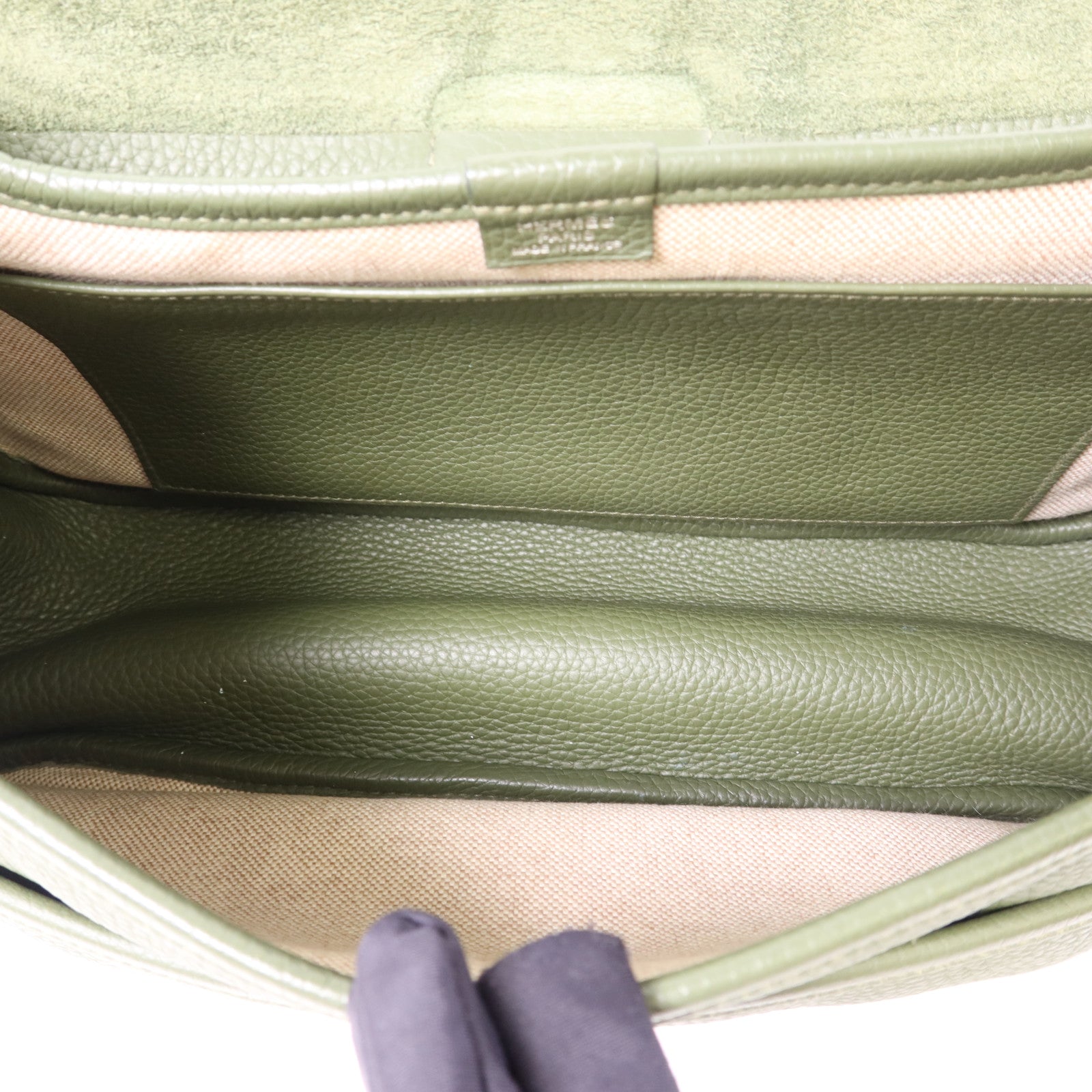 HERMES Clemence皮革Bourlingue金扣肩背袋