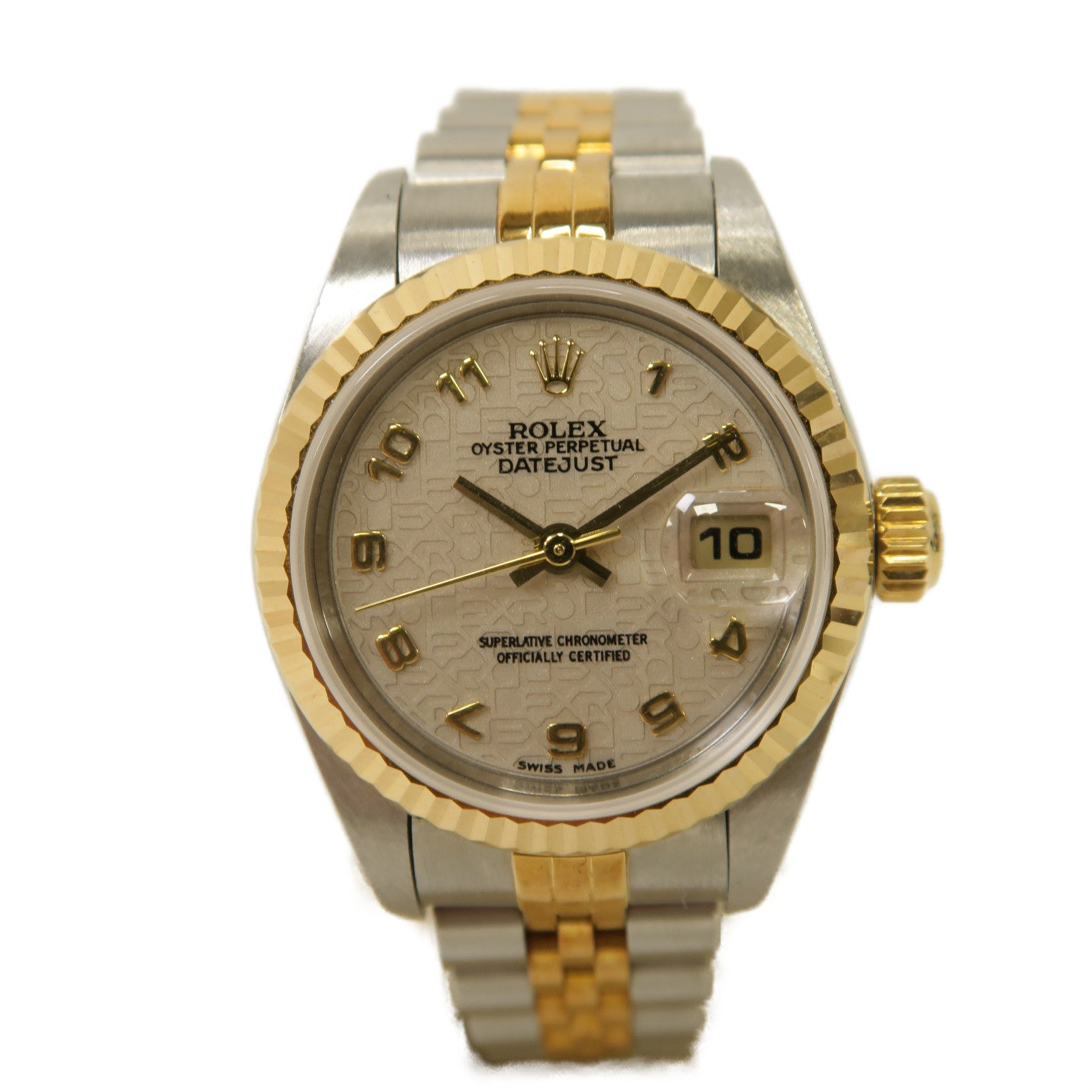 ROLEX Datejust 26mm 18K黃金/不鏽鋼手錶自動機芯白色