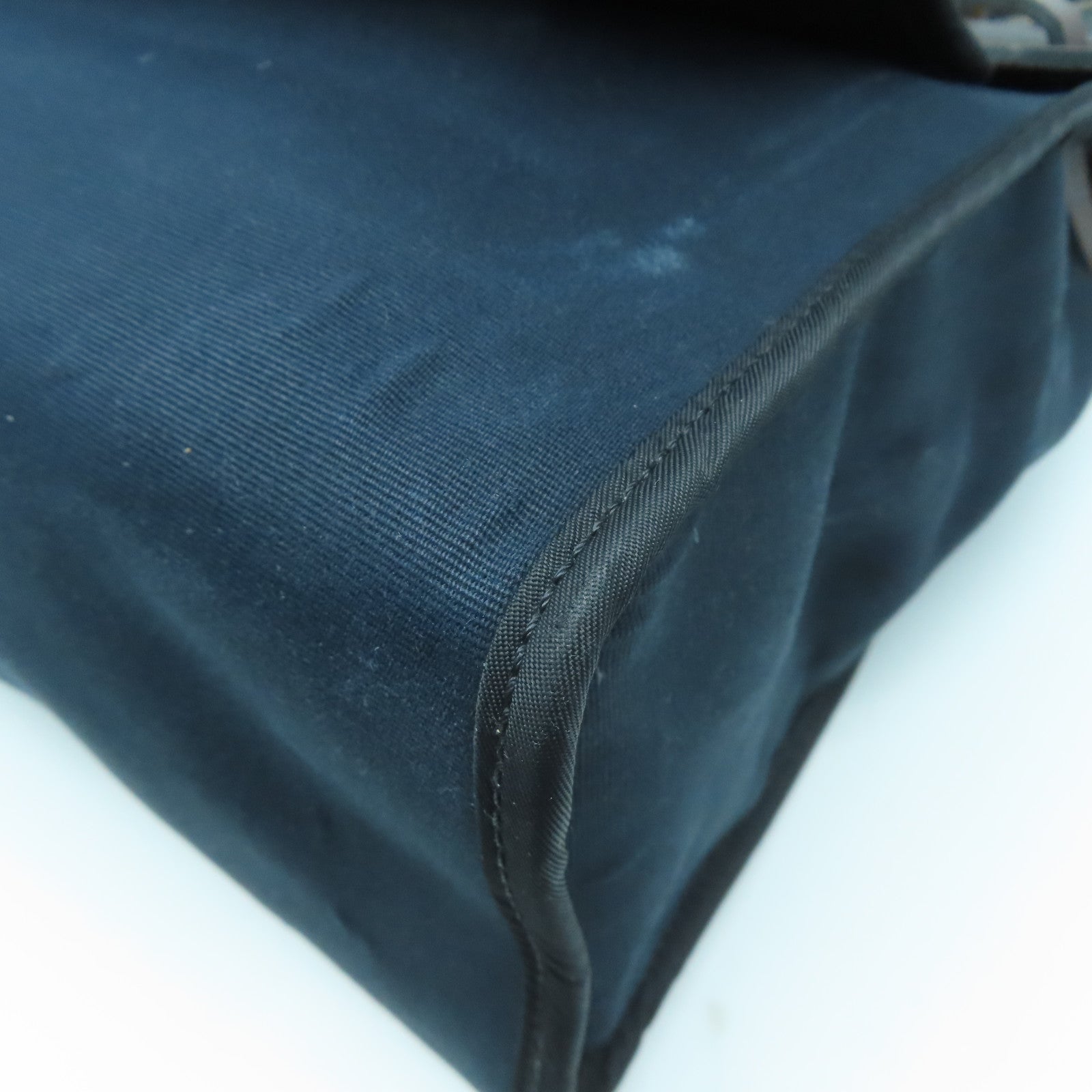HERMES 【激減優惠】帆布/皮革Herbag PM銀扣手挽肩背兩用袋深藍色/啡色